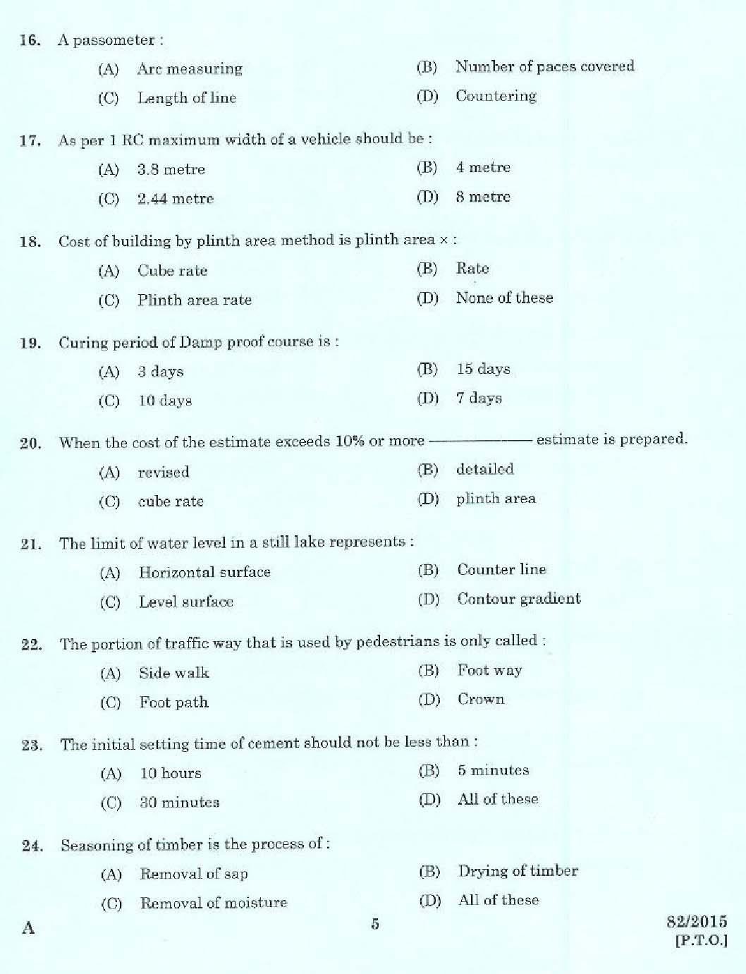 KPSC Work Superintendent Exam 2015 Code 822015 3