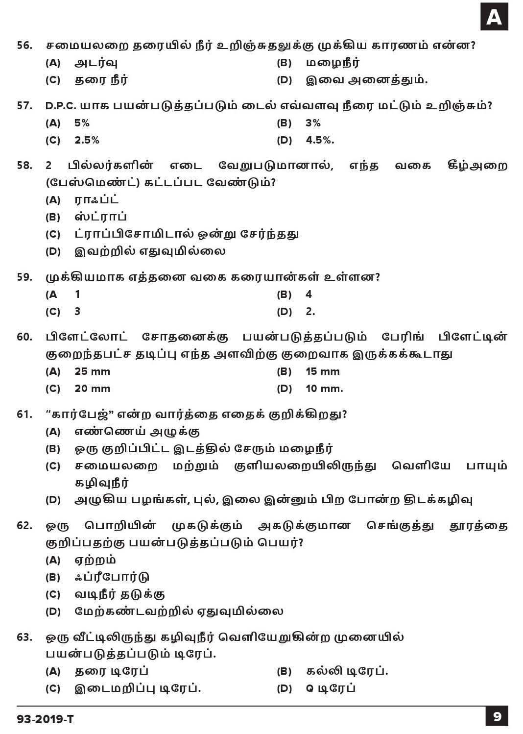 KPSC Workshop Attender Architectural Assistant Exam 2019 Code 0932019 8