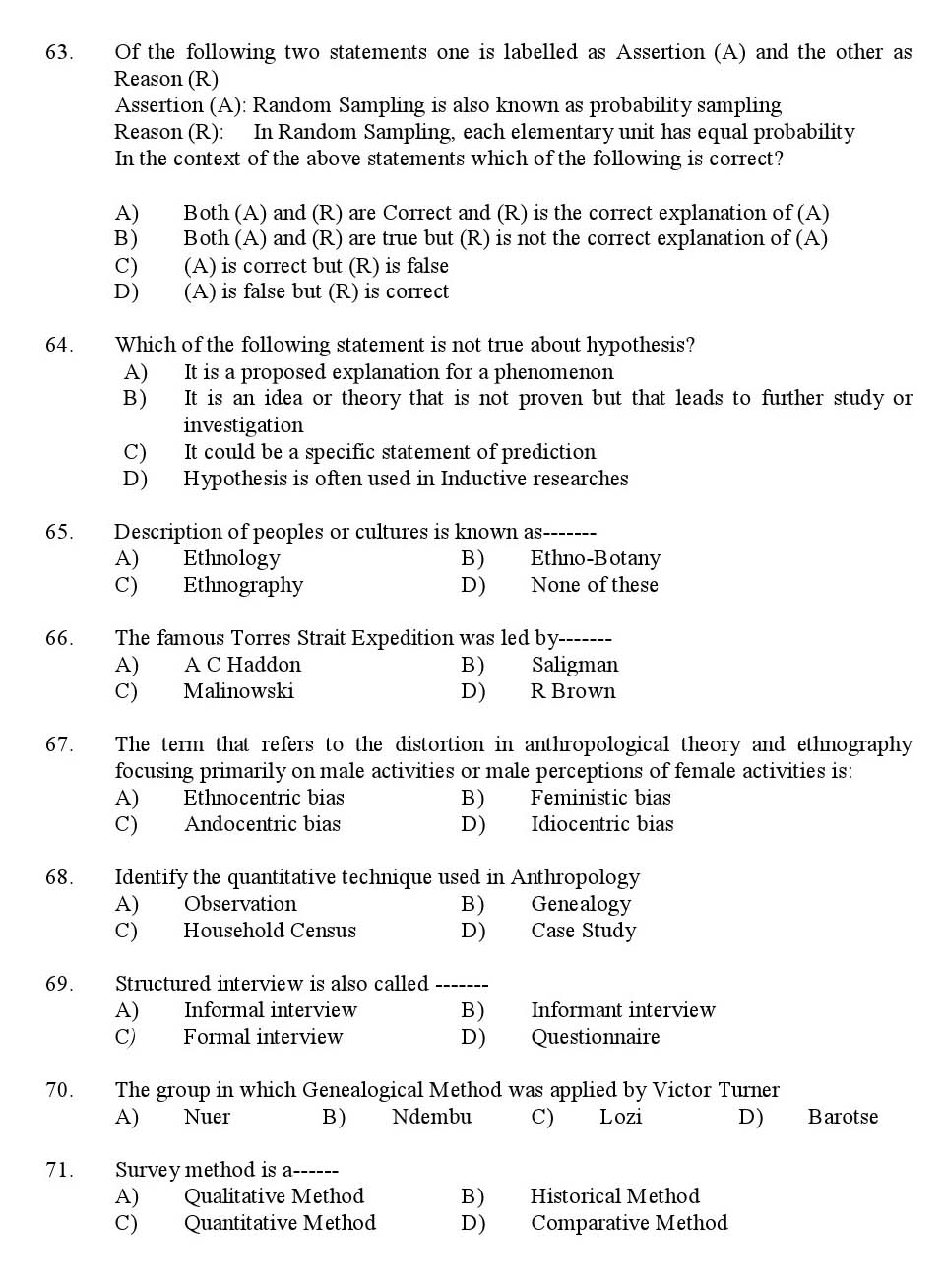 Kerala SET Anthropology Exam 2016 Question Code 16601 A 8