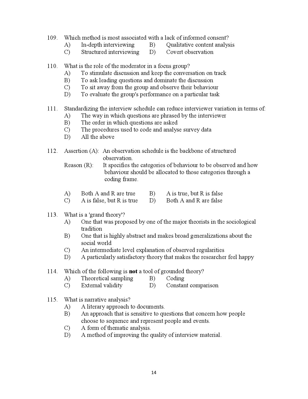 Kerala SET Anthropology Exam Question Paper July 2023 14