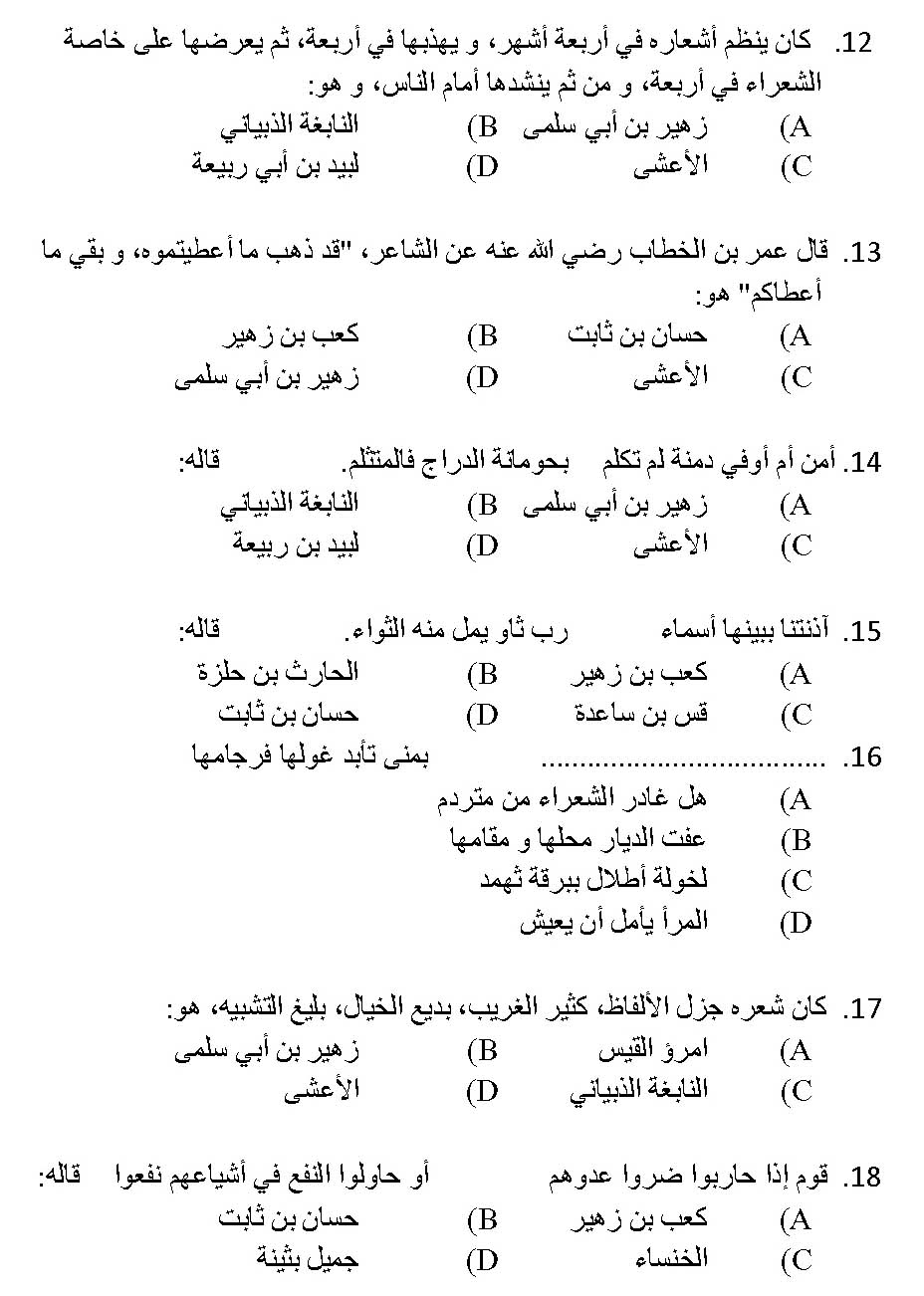 Kerala SET Arabic Exam 2013 Question Code 13602 3