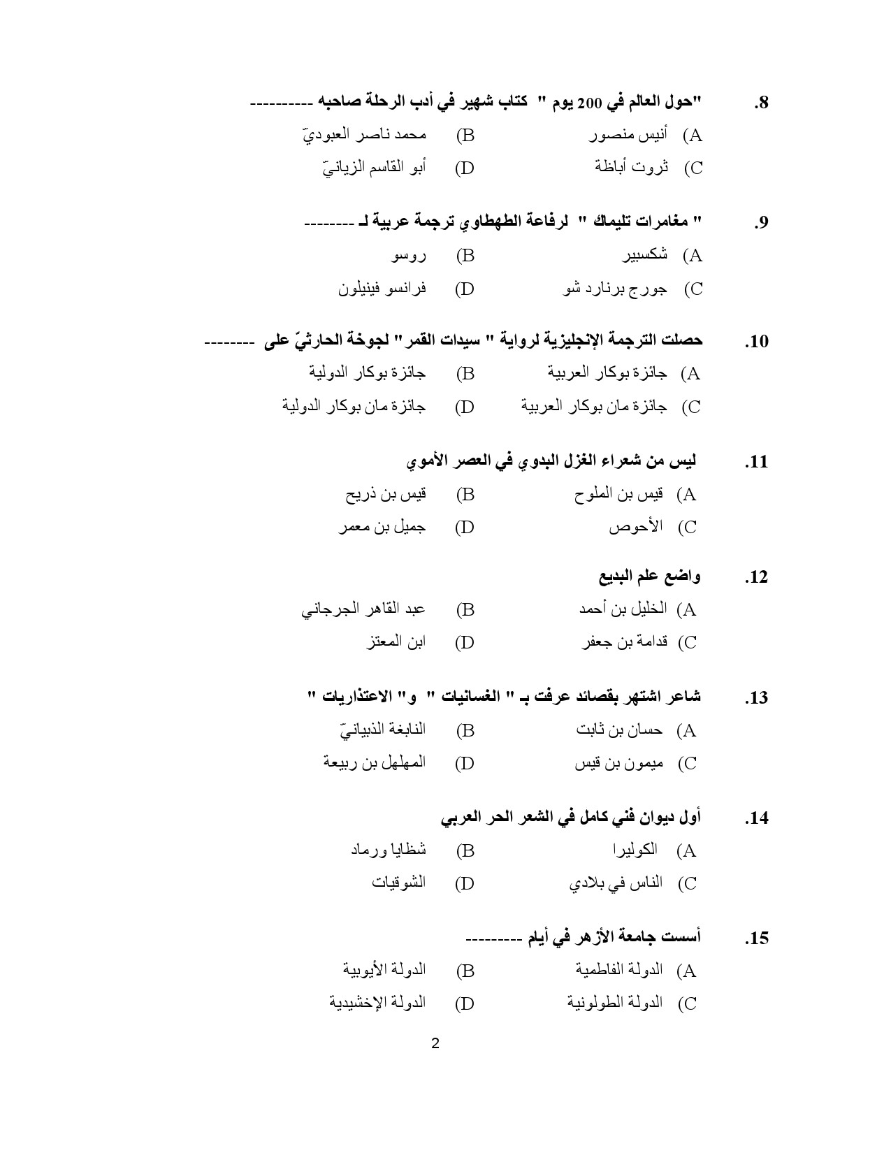 Kerala SET Arabic Exam Question Paper July 2023 2