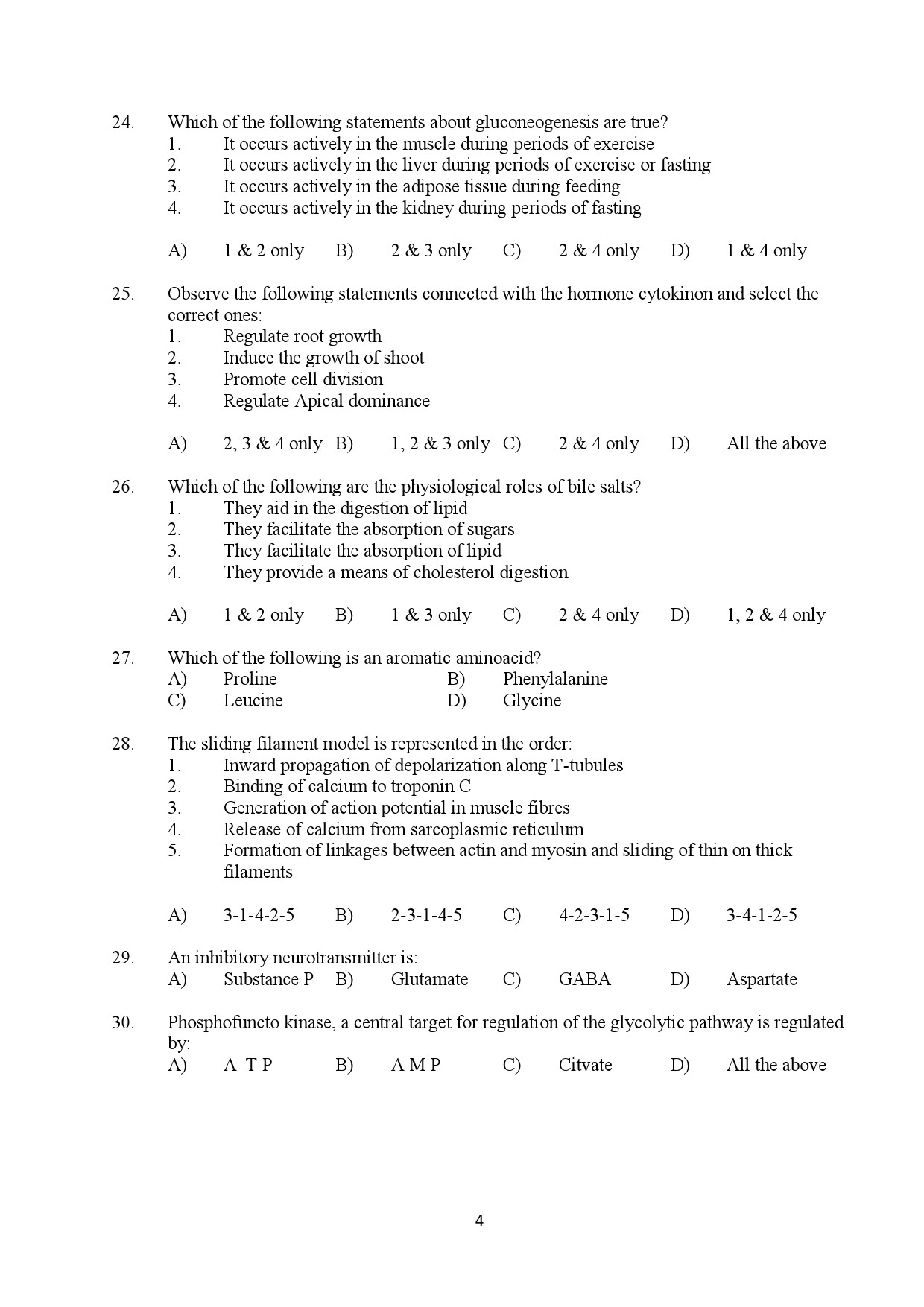 Kerala SET Biotechnology Exam Question Paper February 2020 4