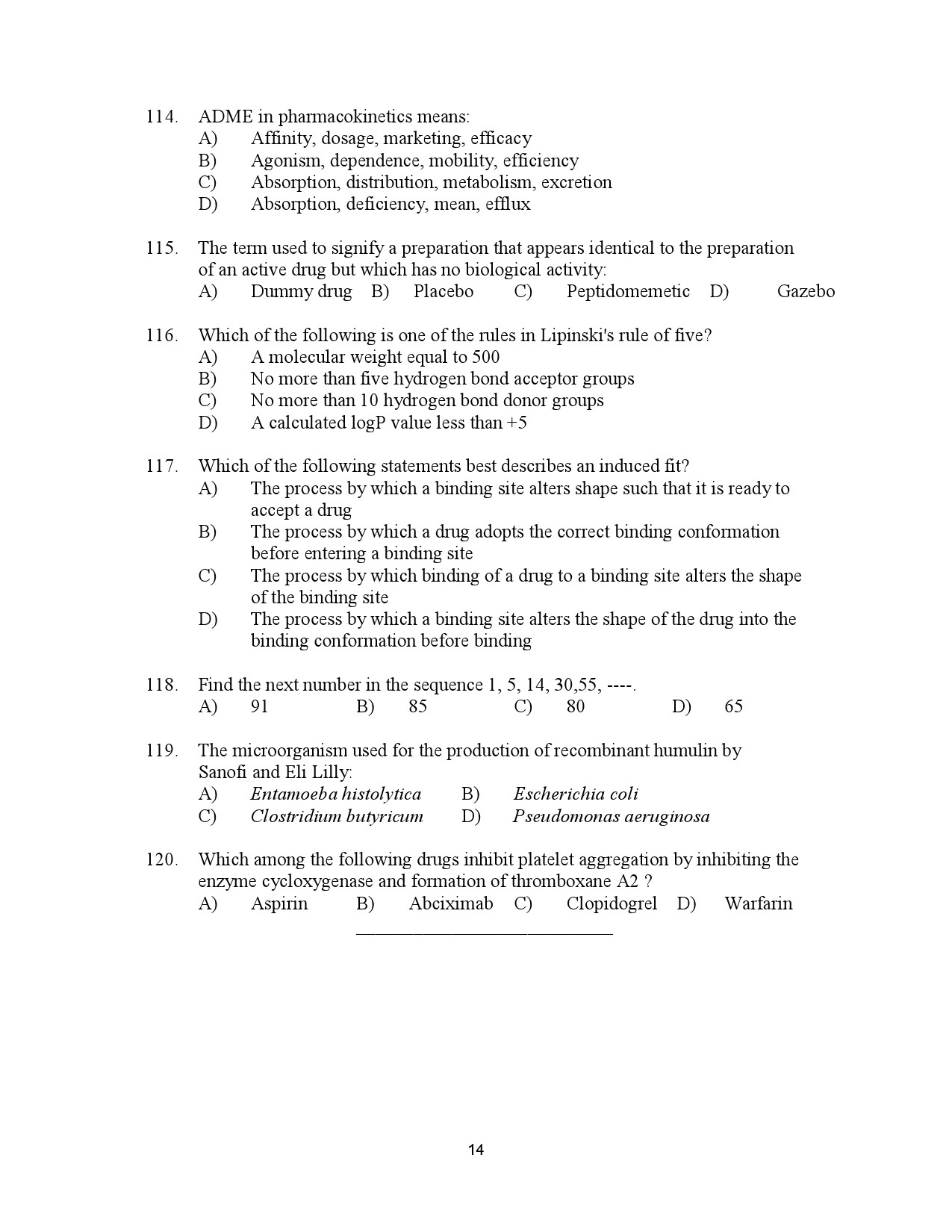 Kerala SET Biotechnology Exam Question Paper January 2023 14