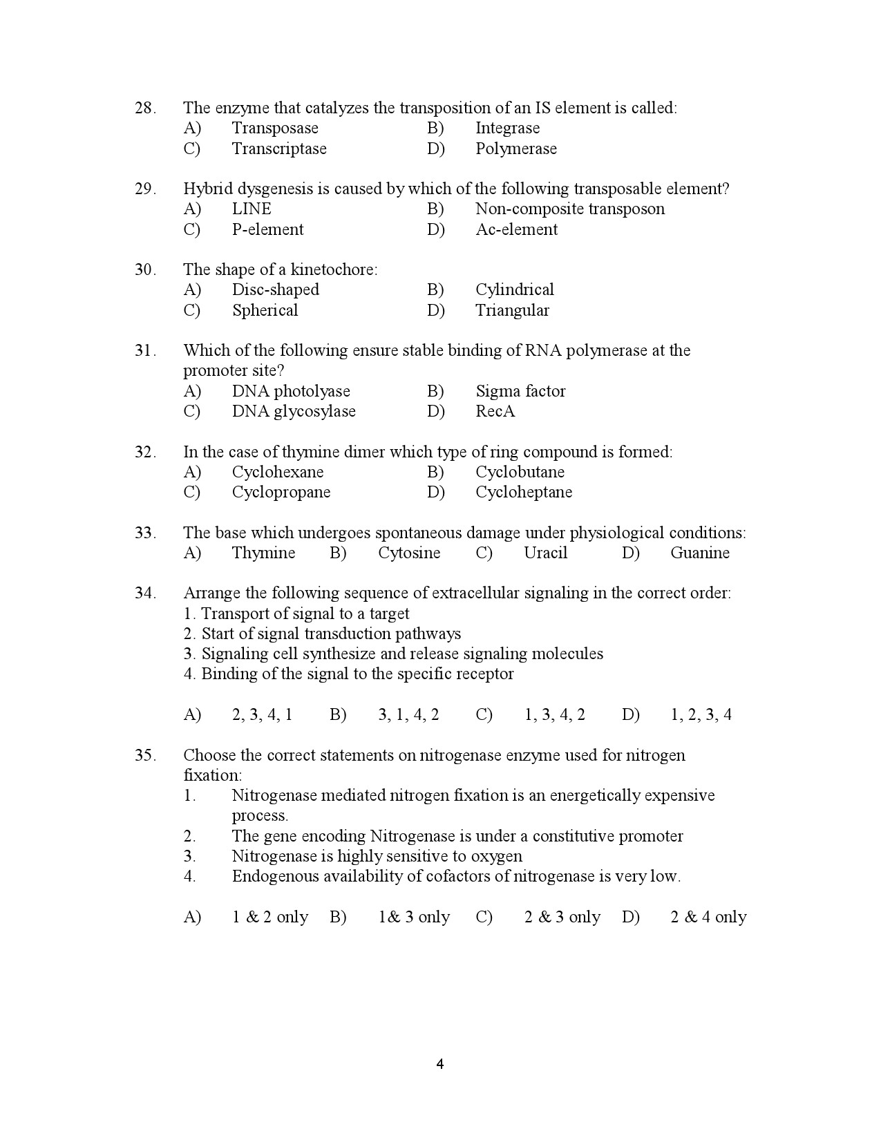 Kerala SET Biotechnology Exam Question Paper January 2023 4