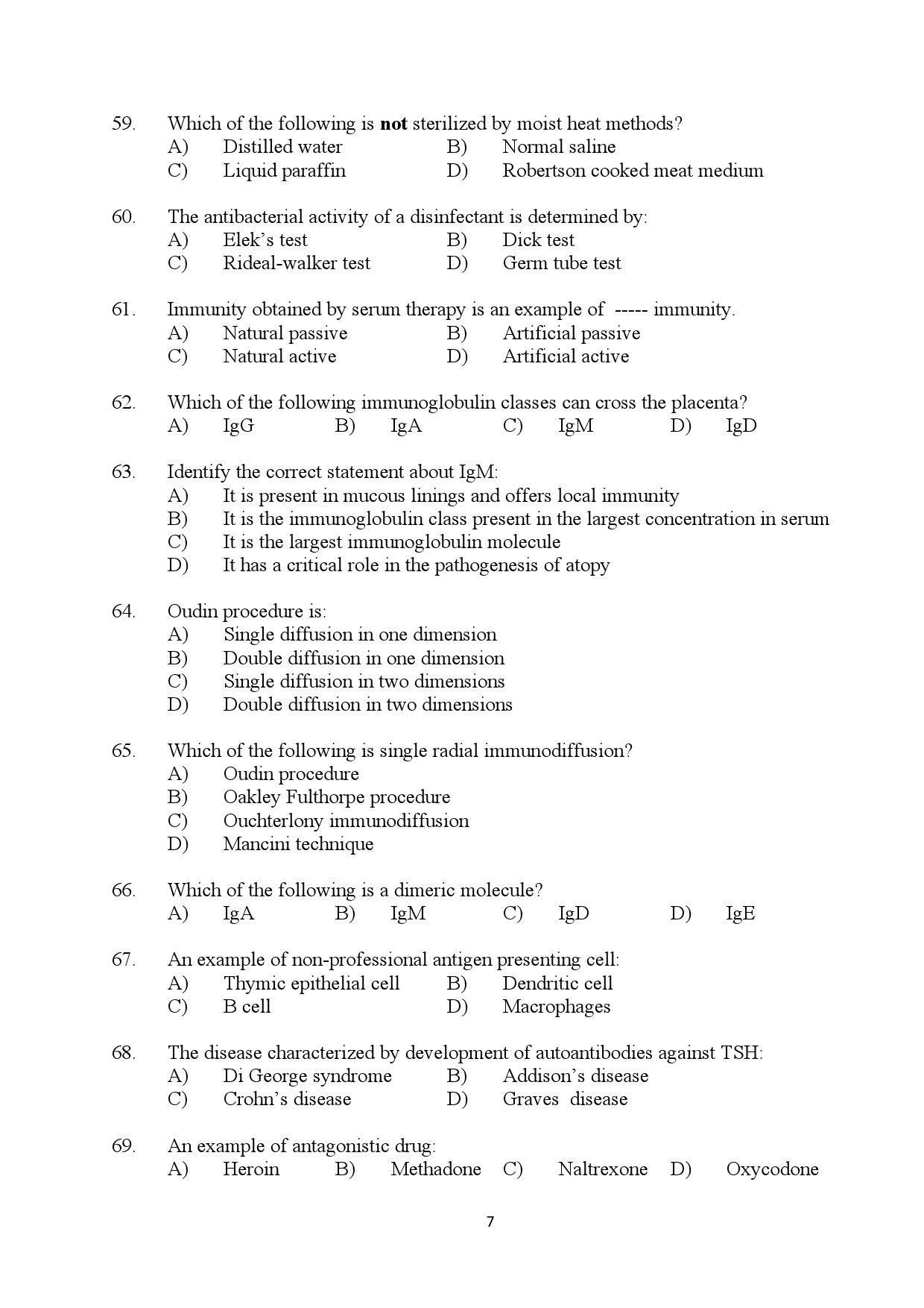 Kerala SET Biotechnology Exam Question Paper July 2024 7