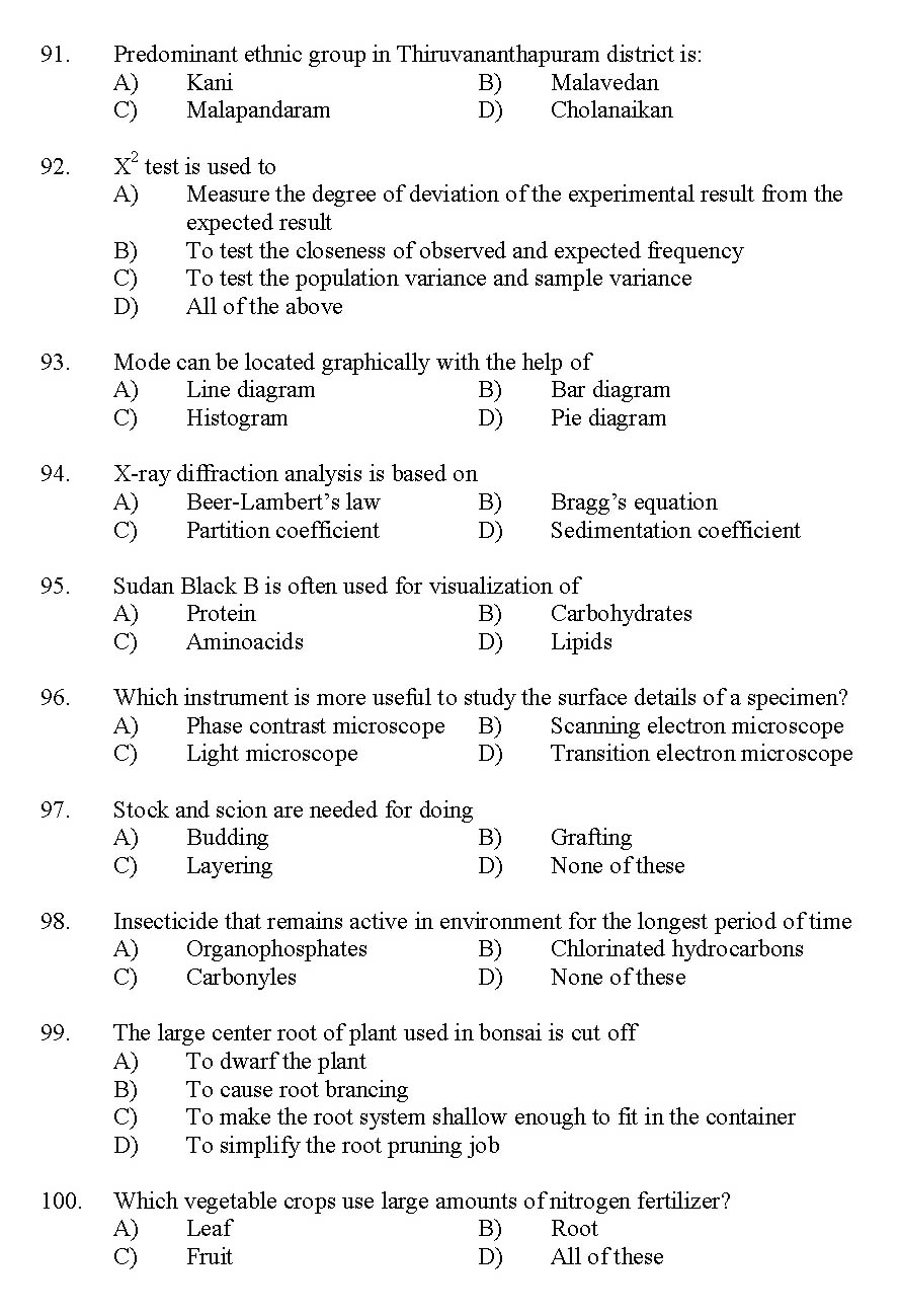 Kerala SET Botany Exam 2012 Question Code 12903 10