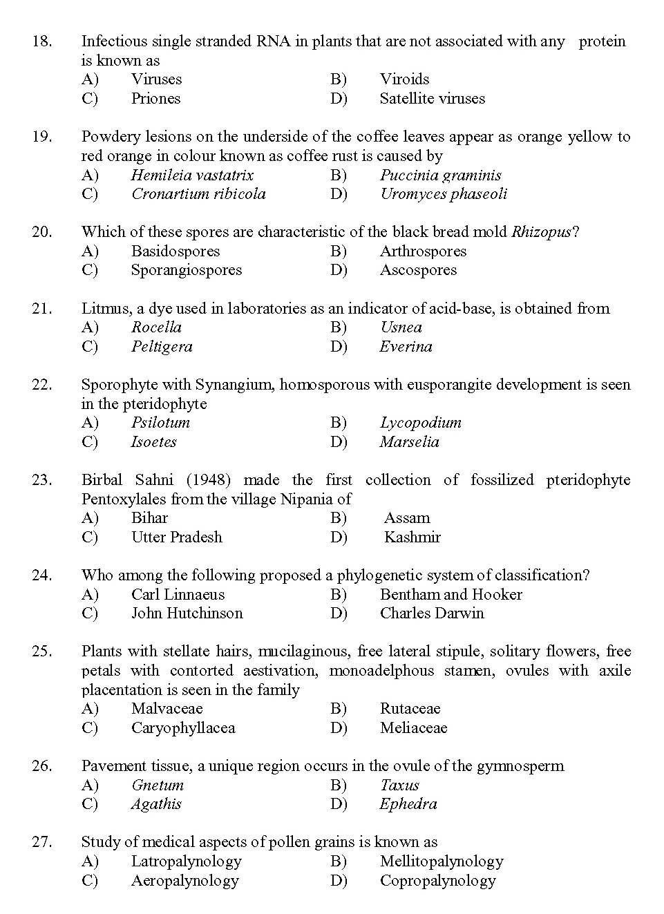 Kerala SET Botany Exam 2013 Question Code 13603 3