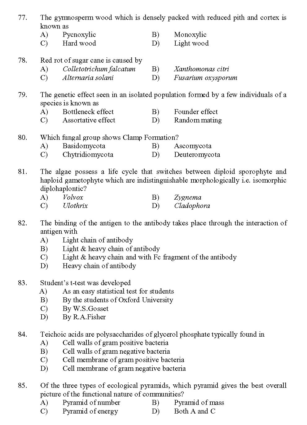 Kerala SET Botany Exam 2013 Question Code 13603 9