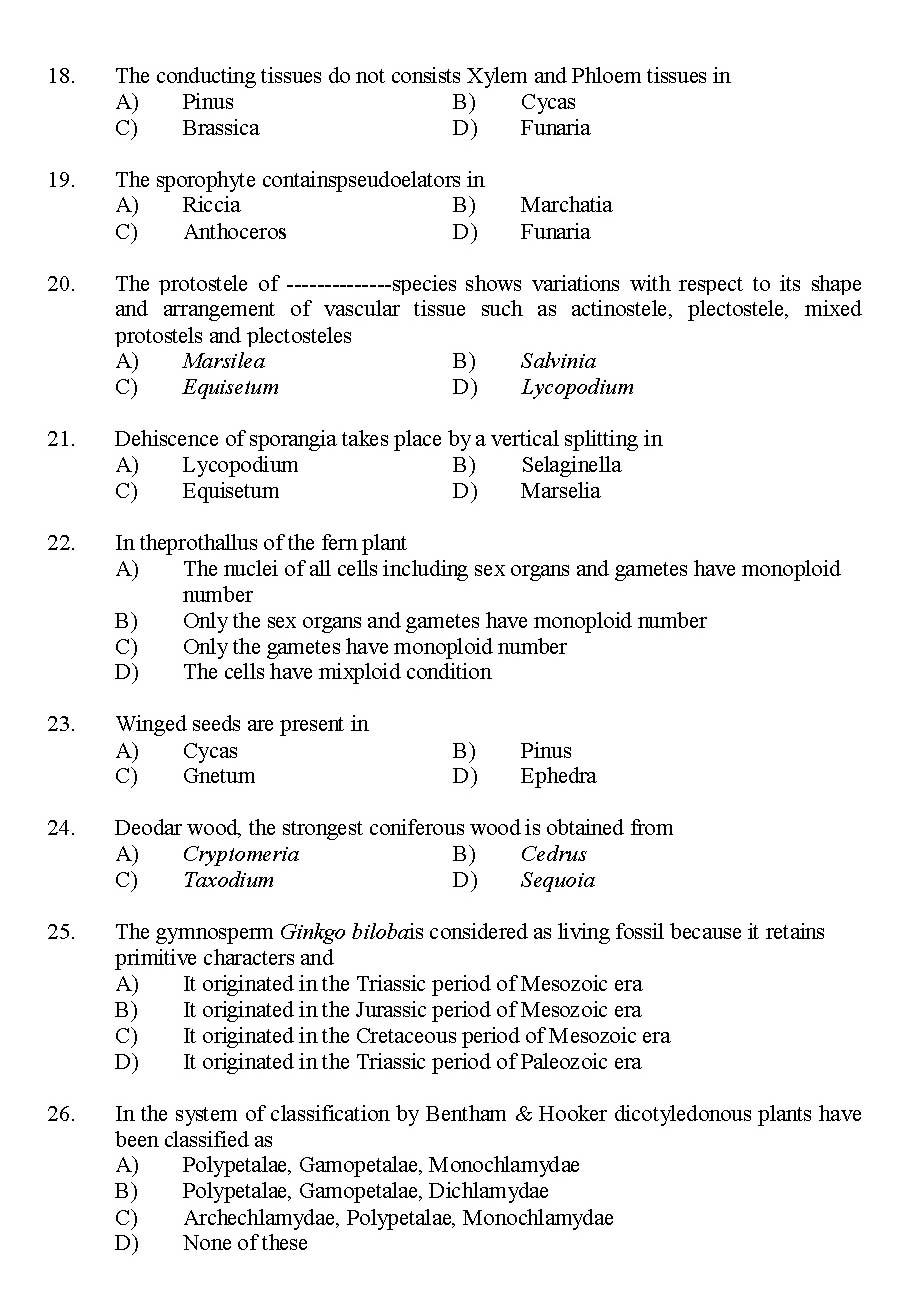 Kerala SET Botany Exam 2014 Question Code 14203 3