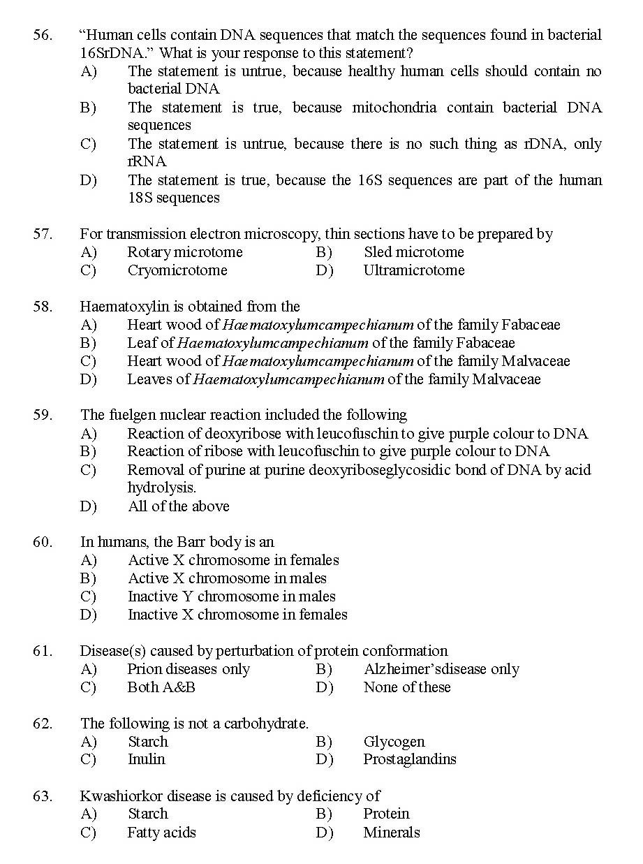 Kerala SET Botany Exam 2014 Question Code 14203 7