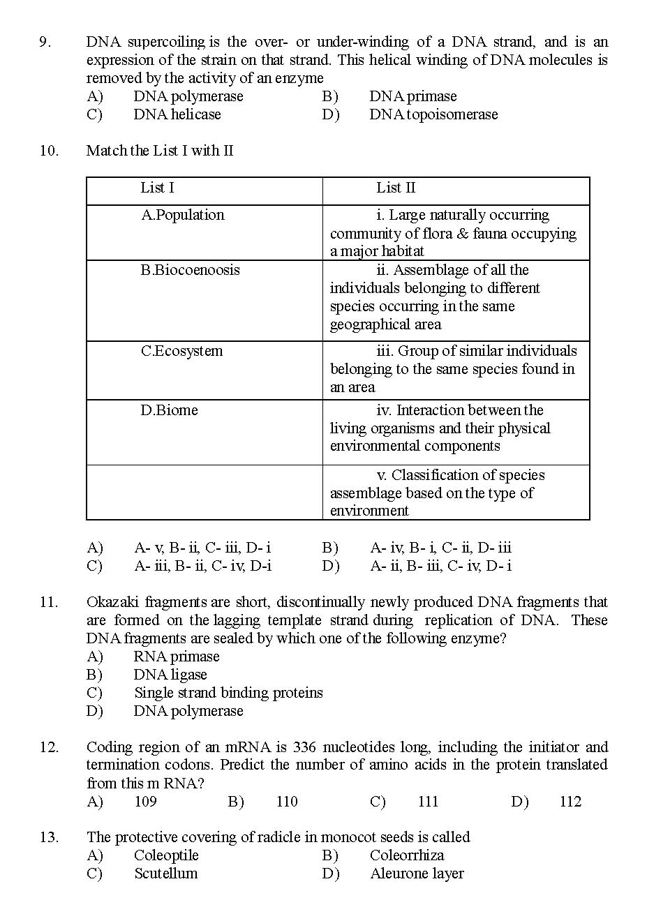 Kerala SET Botany Exam 2015 Question Code 15603 2