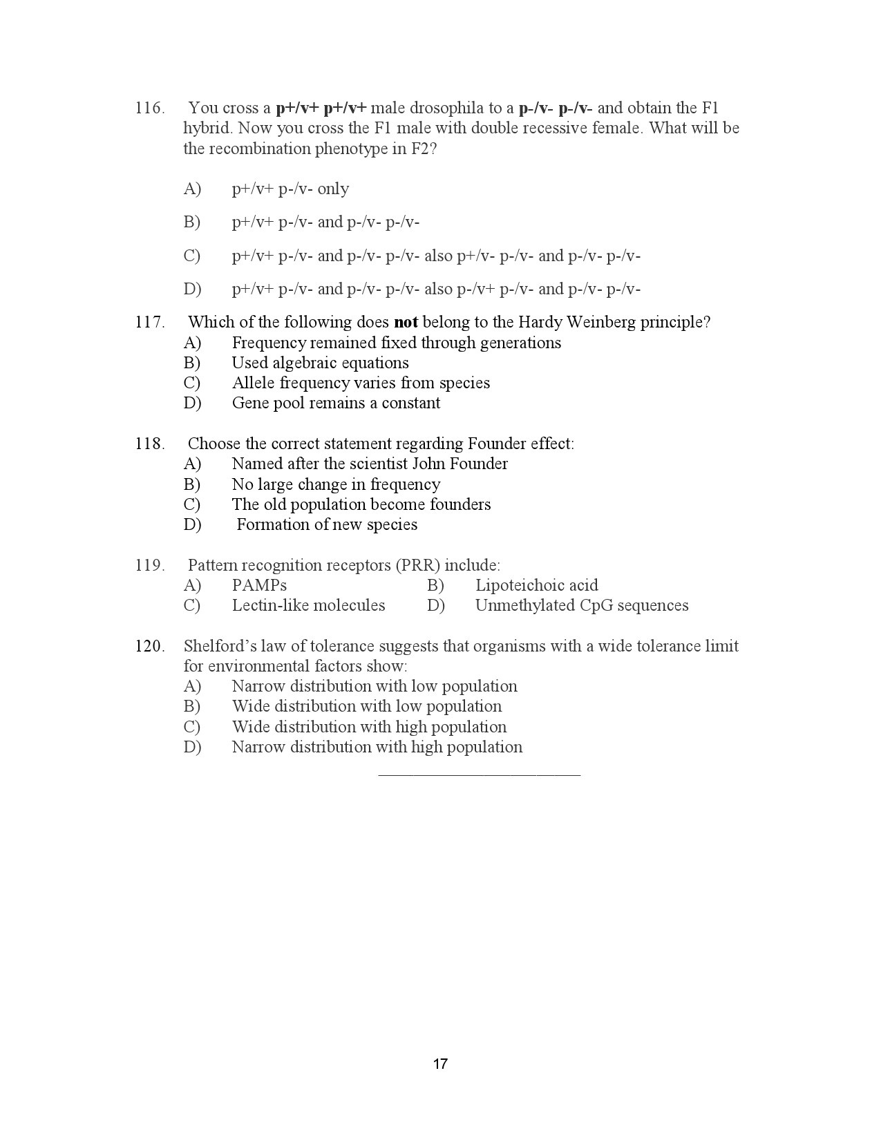 Kerala SET Botany Exam Question Paper January 2023 17