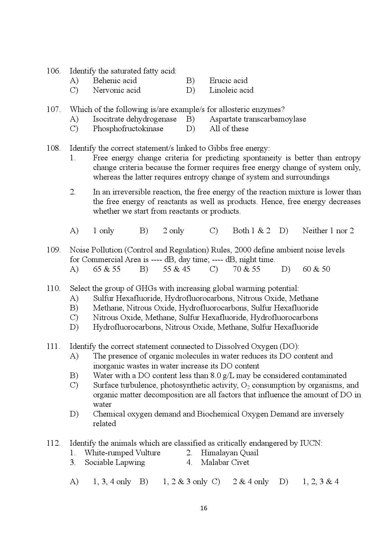 Kerala SET Botany Exam Question Paper January 2024 16