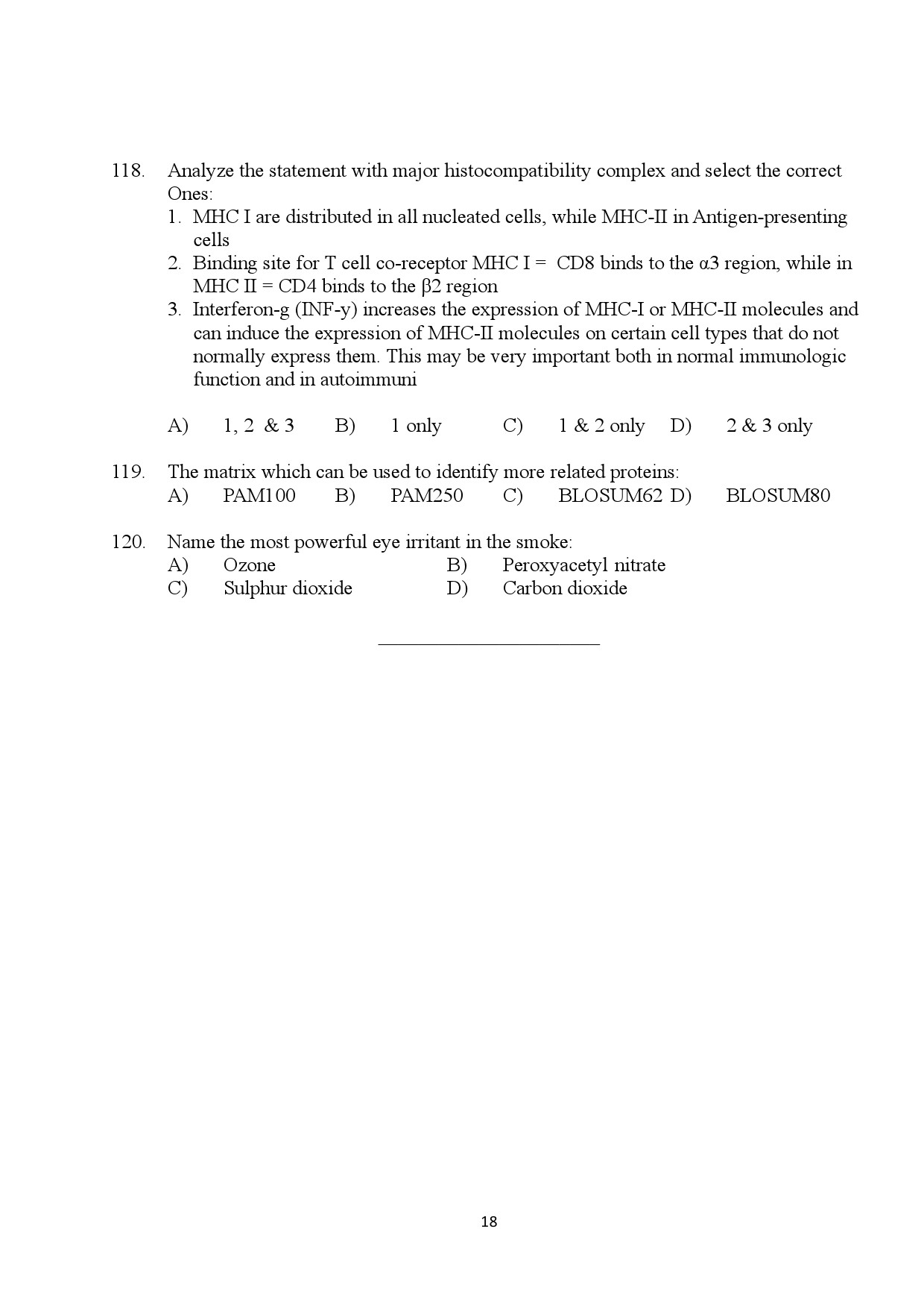 Kerala SET Botany Exam Question Paper January 2024 18