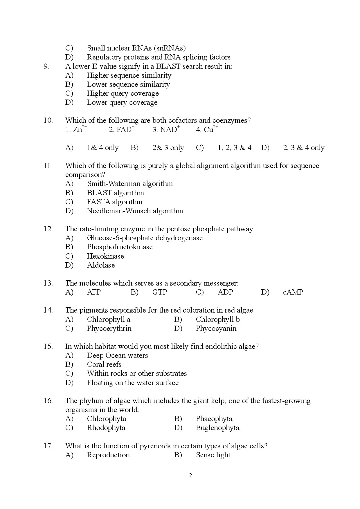 Kerala SET Botany Exam Question Paper January 2024 2