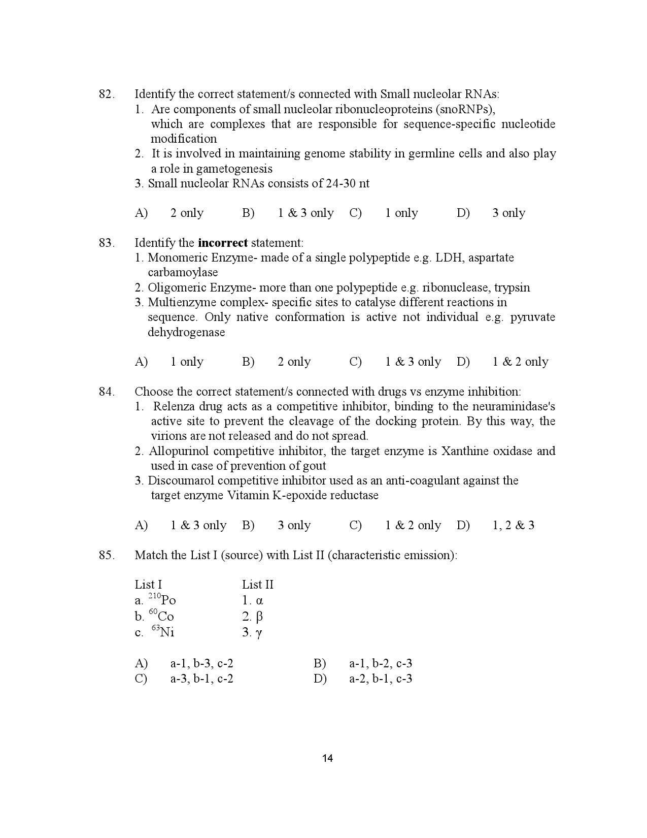 Kerala SET Botany Exam Question Paper July 2023 14