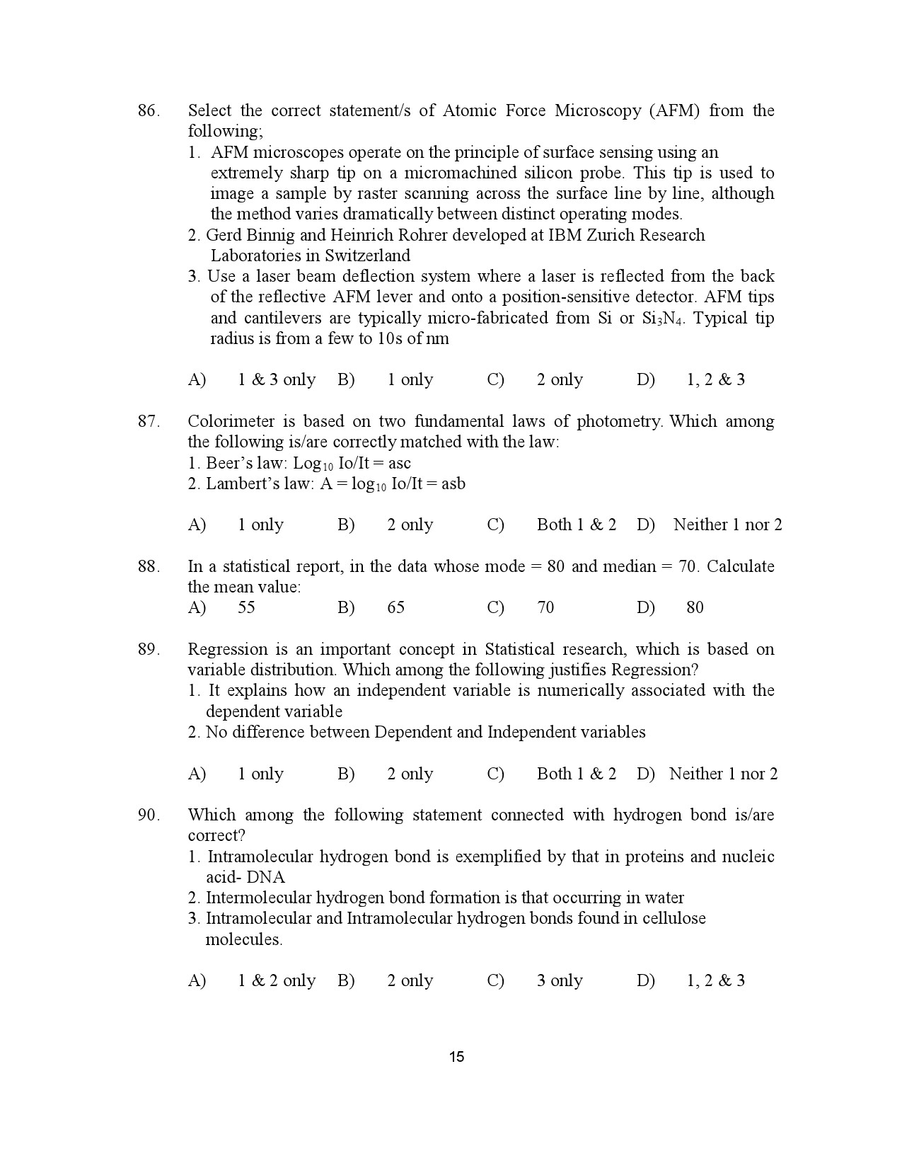 Kerala SET Botany Exam Question Paper July 2023 15