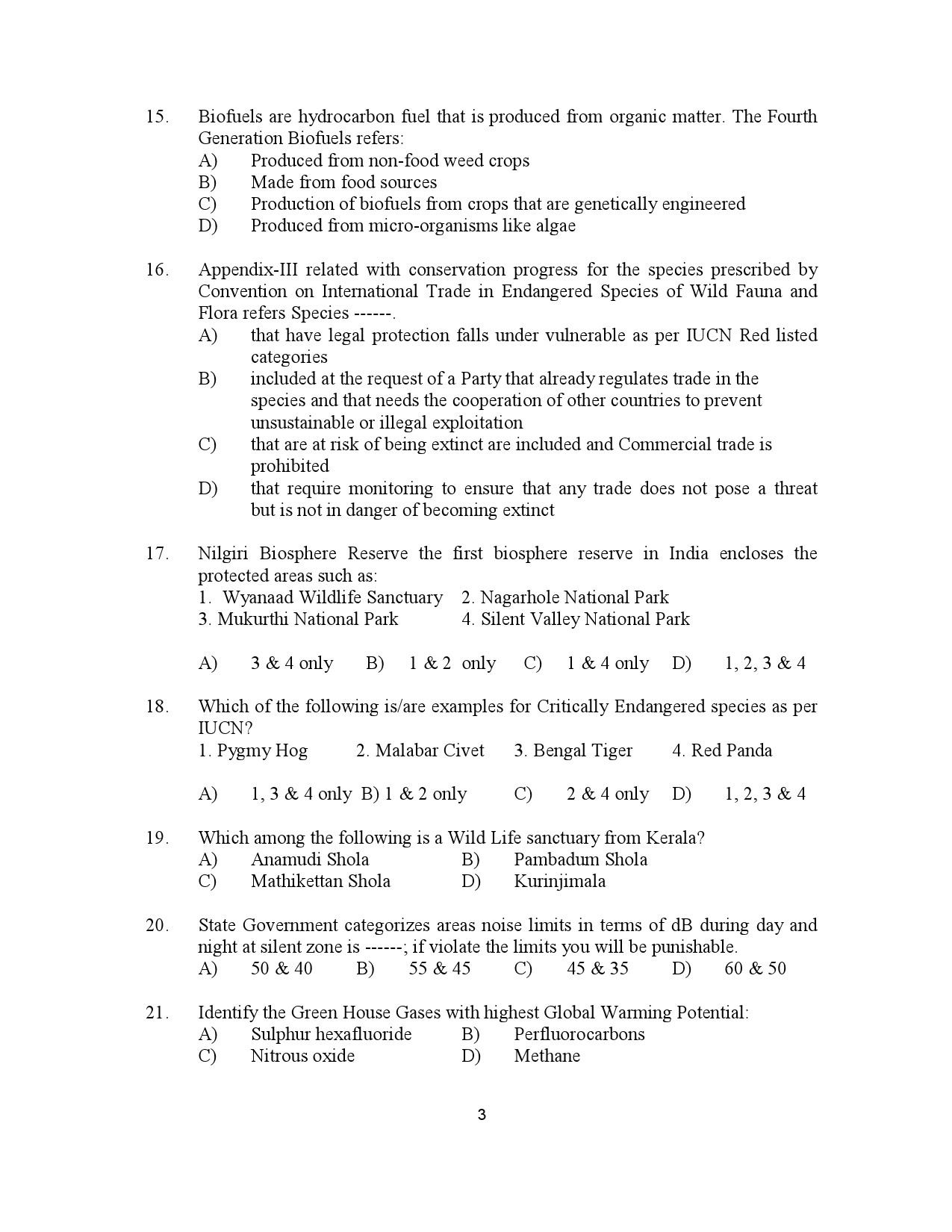 Kerala SET Botany Exam Question Paper July 2023 3