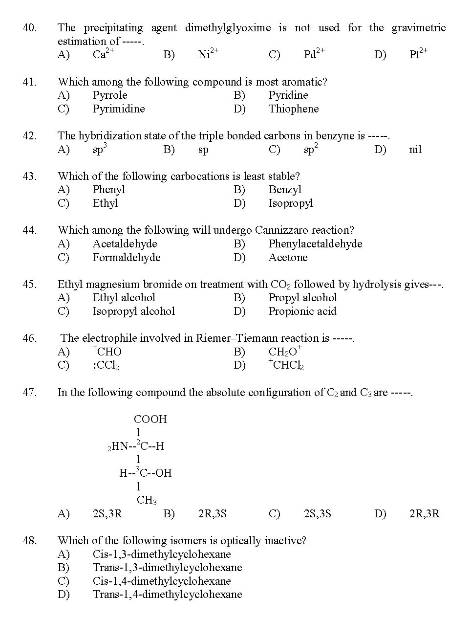 Kerala SET Chemistry Exam 2012 Question Code 12904 4