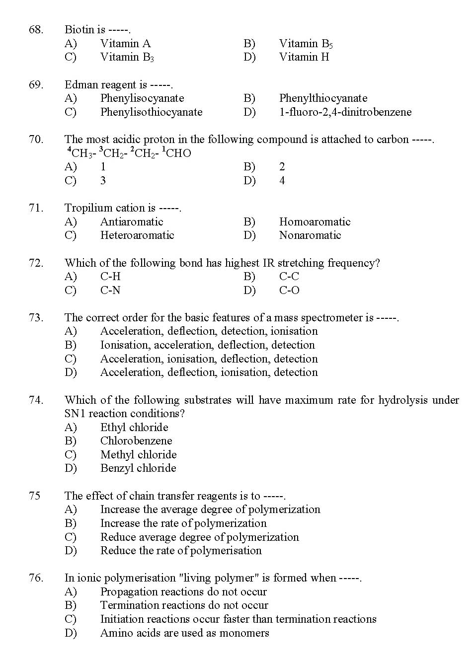 Kerala SET Chemistry Exam 2012 Question Code 12904 7