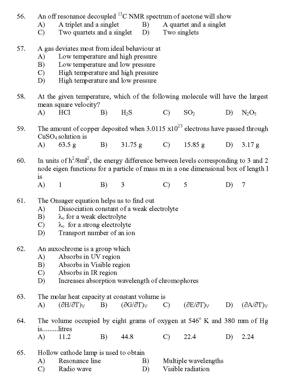 Kerala SET Chemistry Exam 2013 Question Code 13604 7