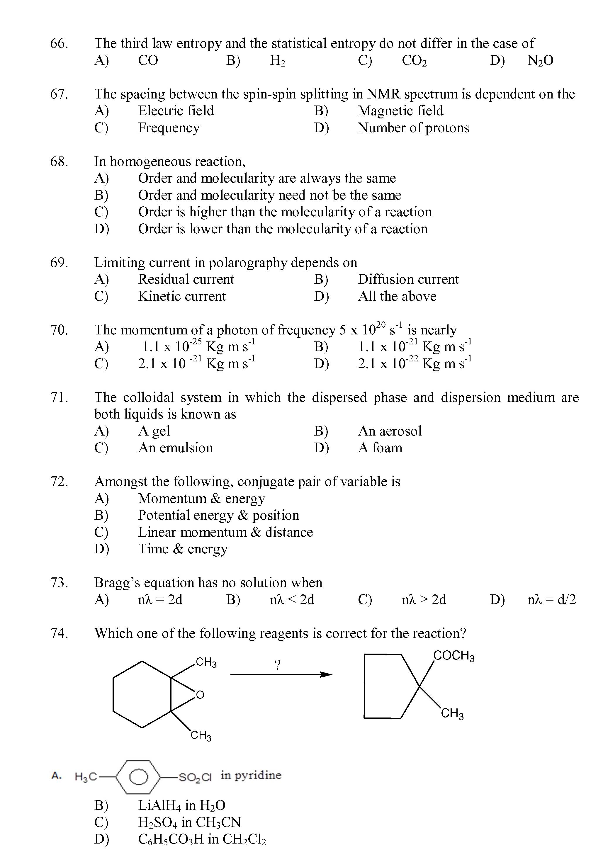 Kerala SET Chemistry Exam 2013 Question Code 13604 8