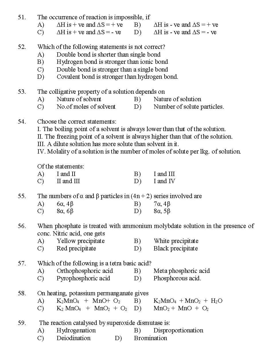 Kerala SET Chemistry Exam 2014 Question Code 14204 8