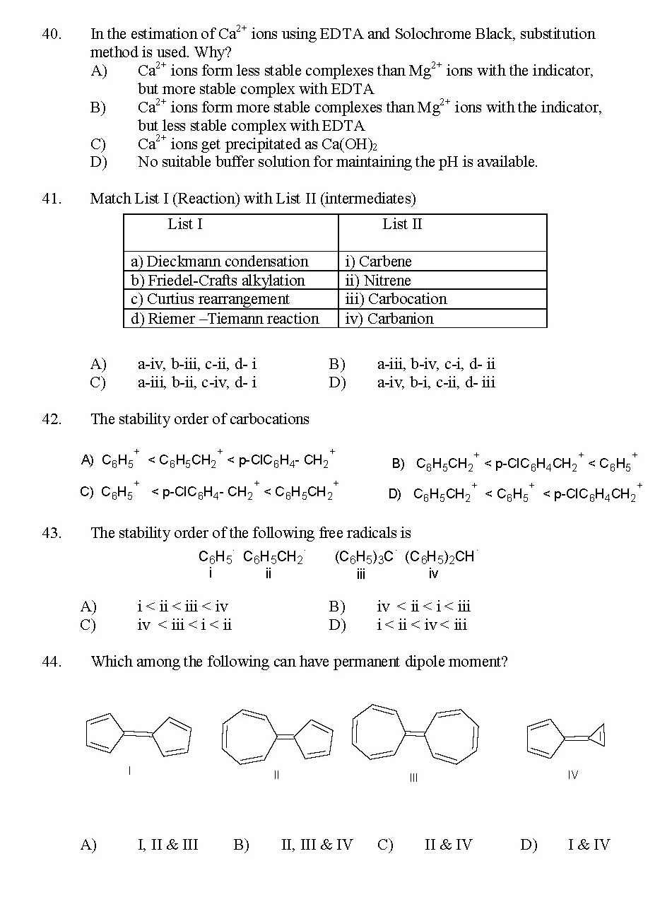 Kerala SET Chemistry Exam 2016 Question Code 16104 A 5