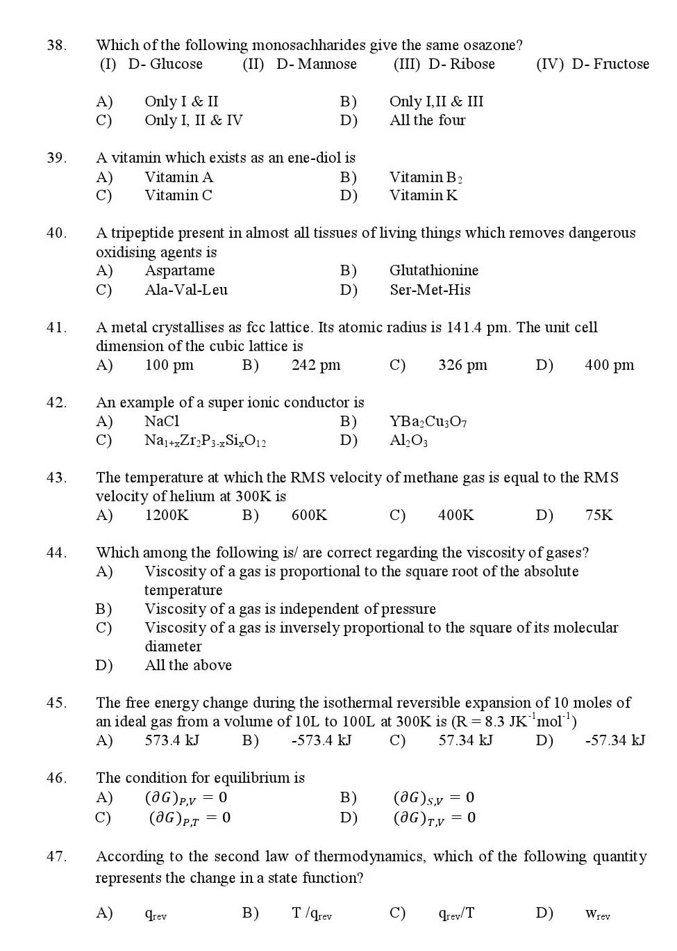Kerala SET Chemistry Exam 2016 Question Code 16604 A 8