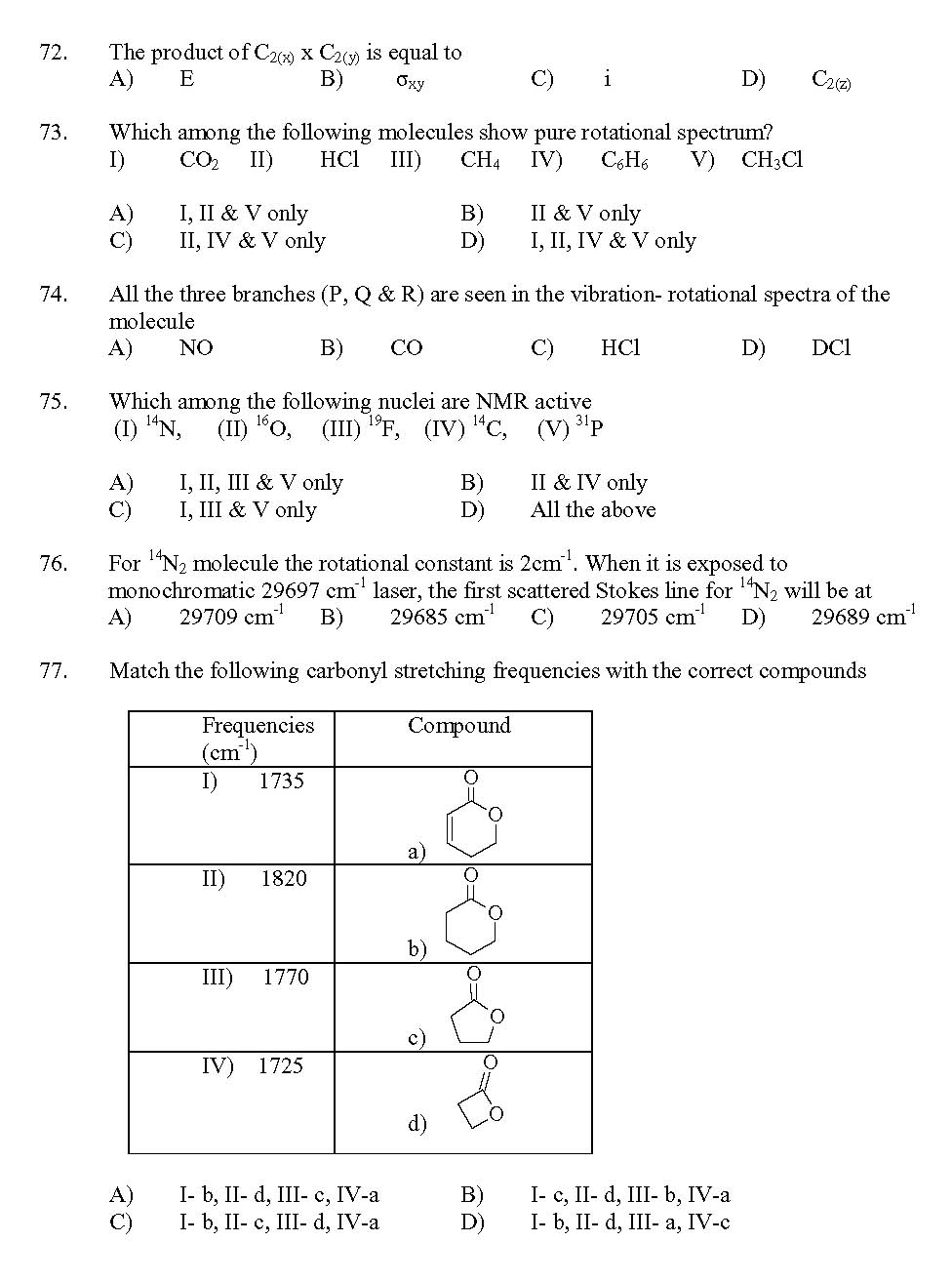 Kerala SET Chemistry Exam 2017 Question Code 17204 A 11