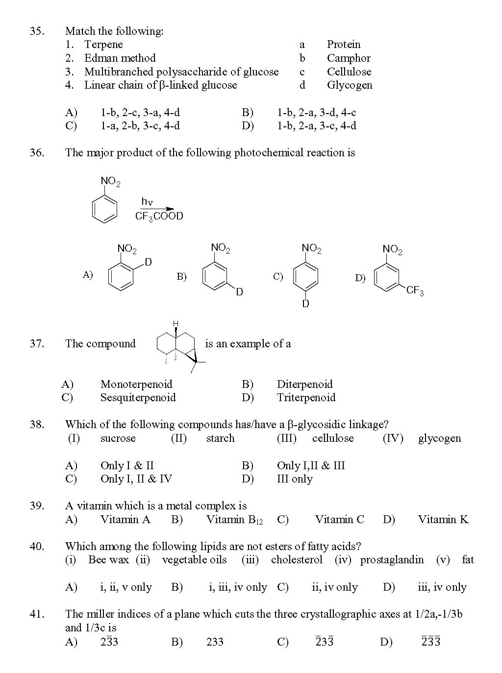 Kerala SET Chemistry Exam 2017 Question Code 17204 A 6