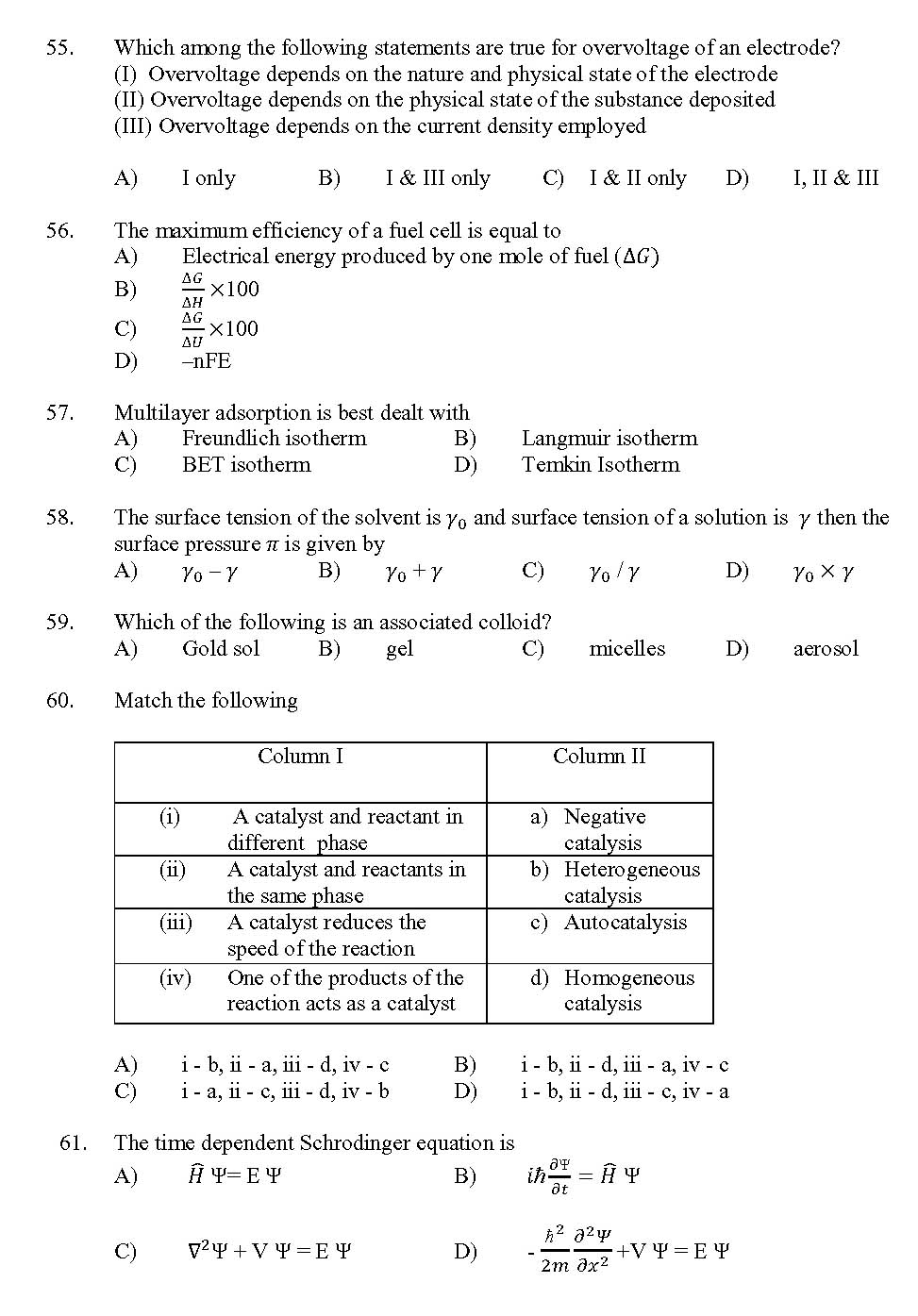 Kerala SET Chemistry Exam 2017 Question Code 17204 A 9