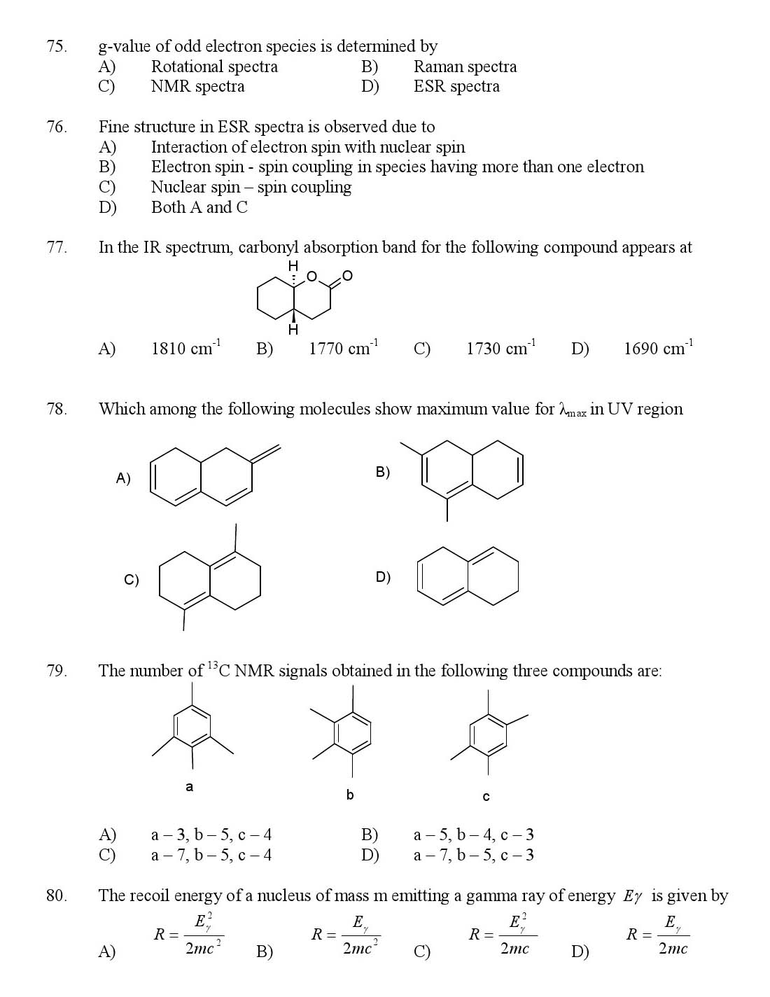 Kerala SET Chemistry Exam 2017 Question Code 17804 A 14