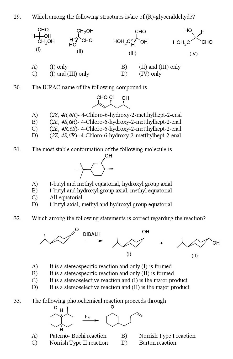 Kerala SET Chemistry Exam 2017 Question Code 17804 A 7