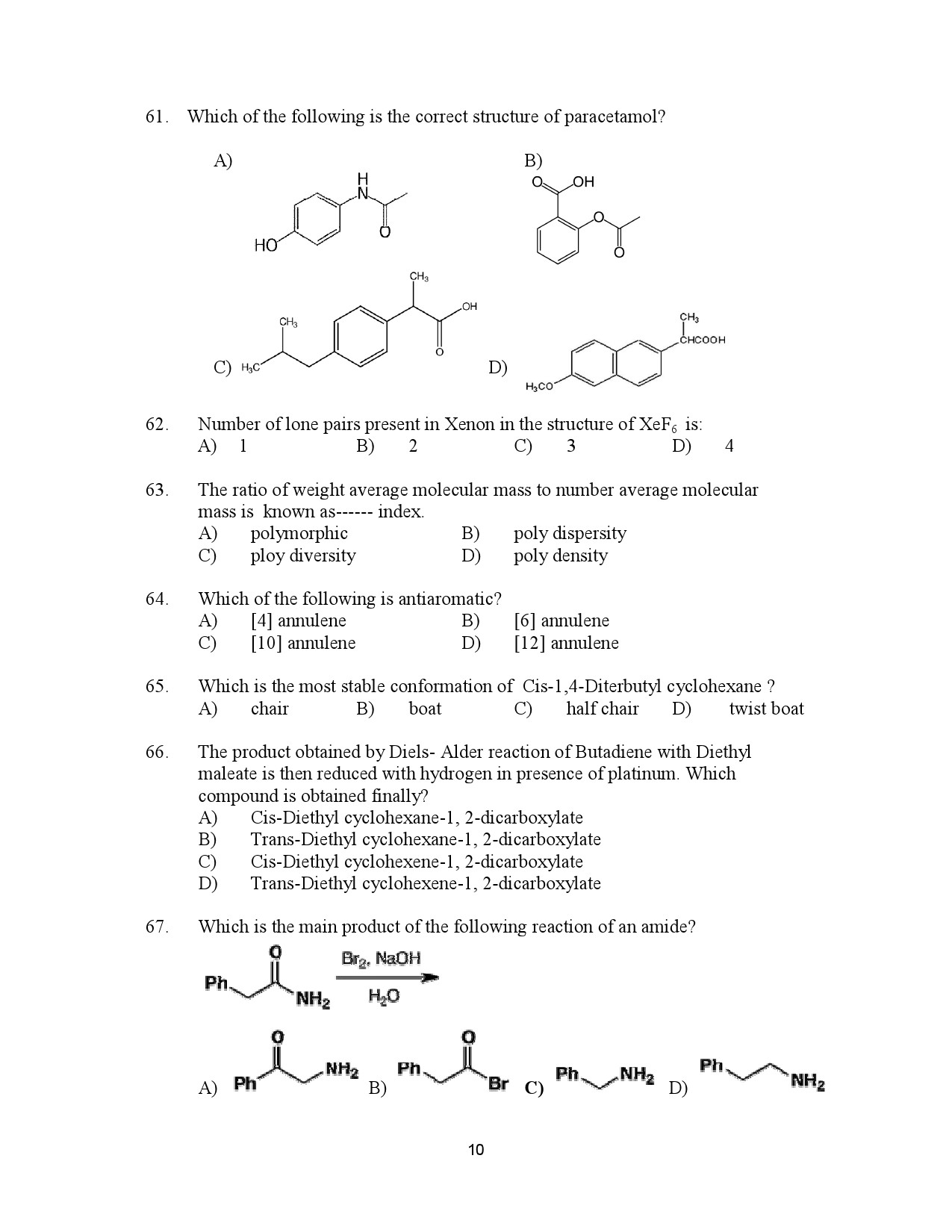 Kerala SET Chemistry Exam Question Paper January 2023 10