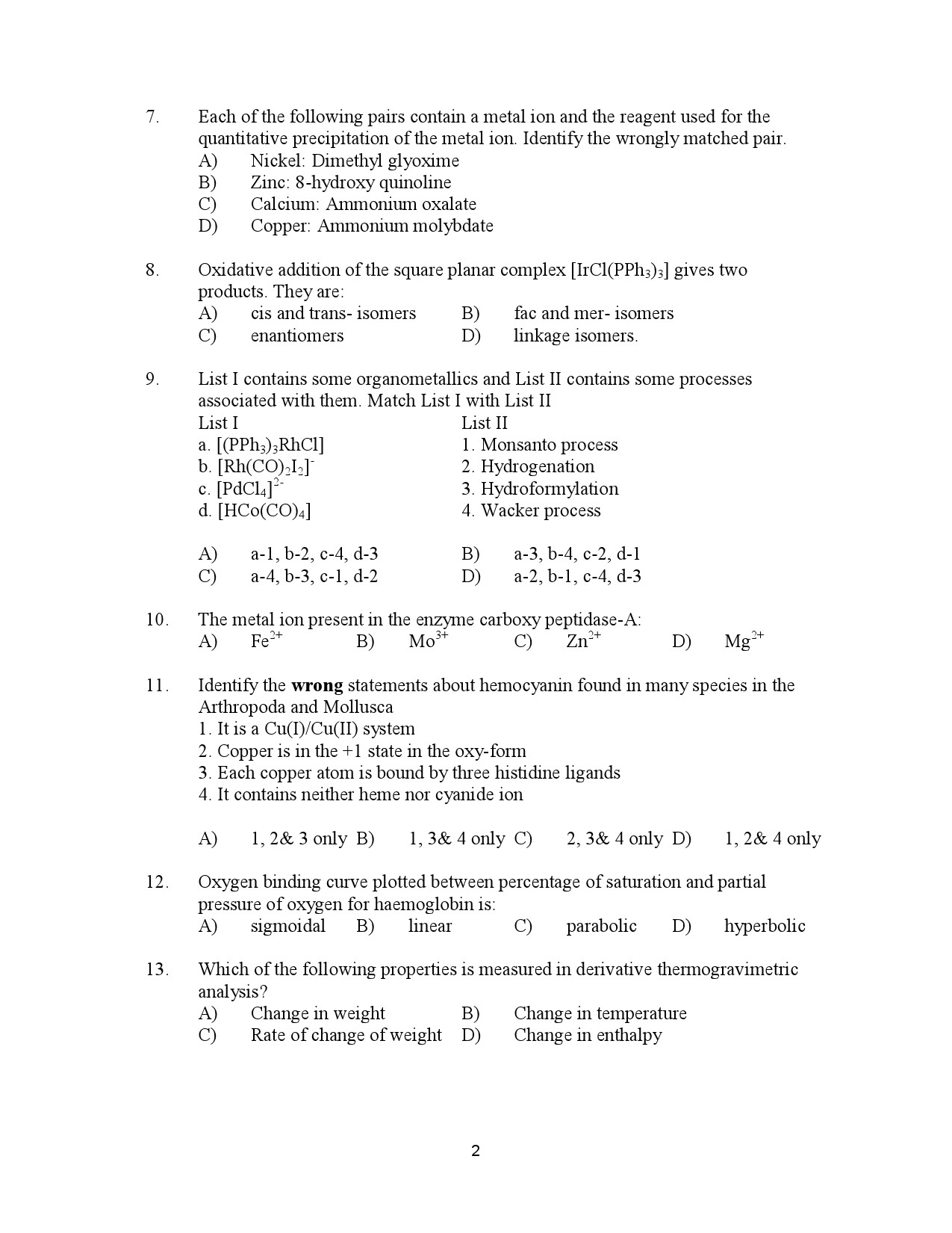 Kerala SET Chemistry Exam Question Paper January 2023 2