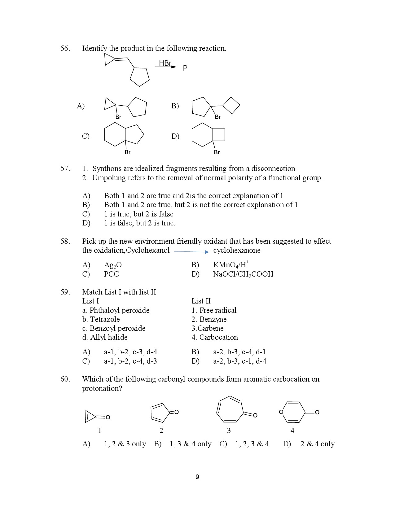 Kerala SET Chemistry Exam Question Paper January 2023 9