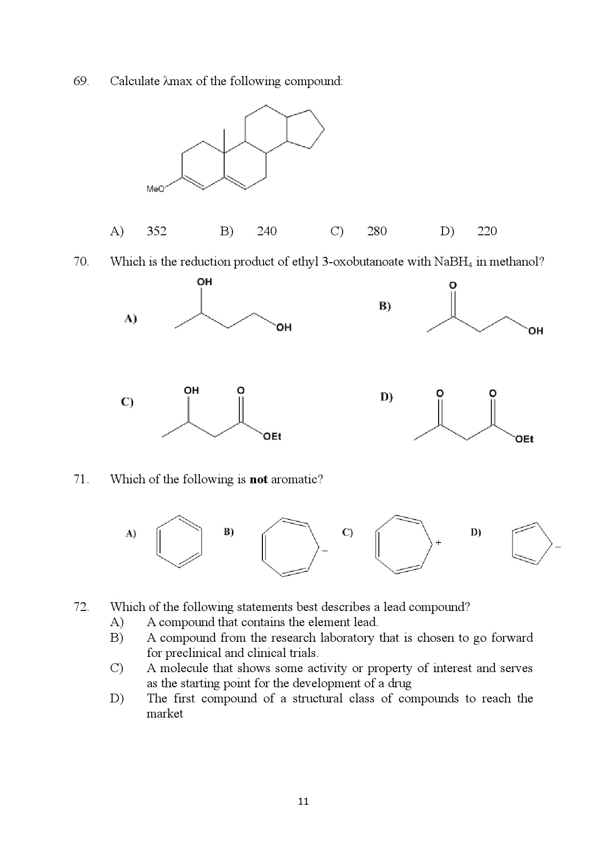 Kerala SET Chemistry Exam Question Paper January 2024 11