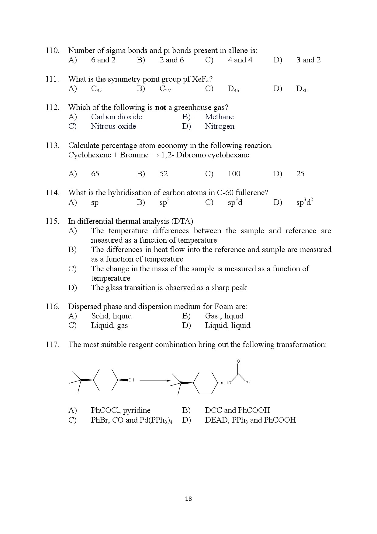 Kerala SET Chemistry Exam Question Paper January 2024 18