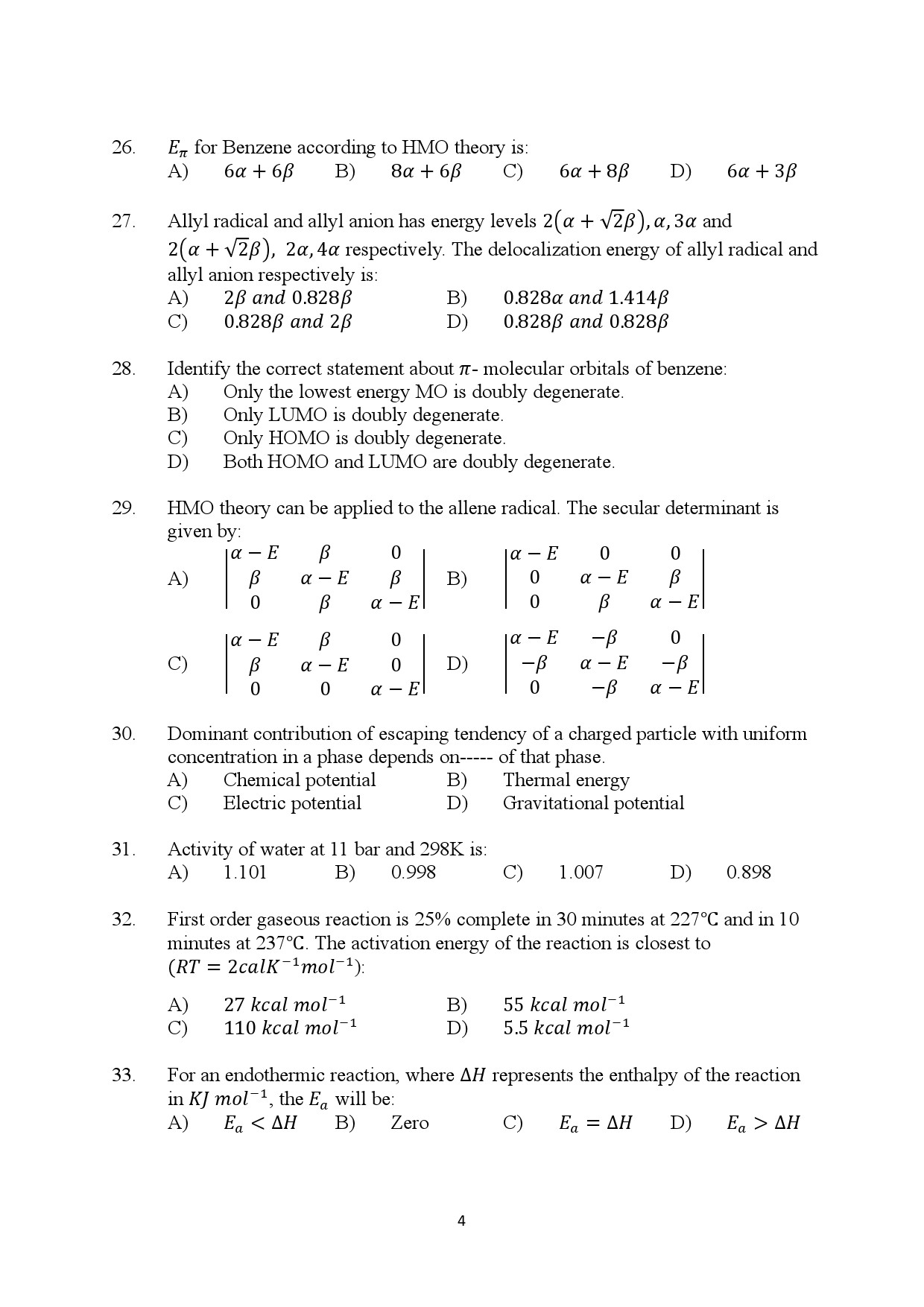 Kerala SET Chemistry Exam Question Paper January 2024 4