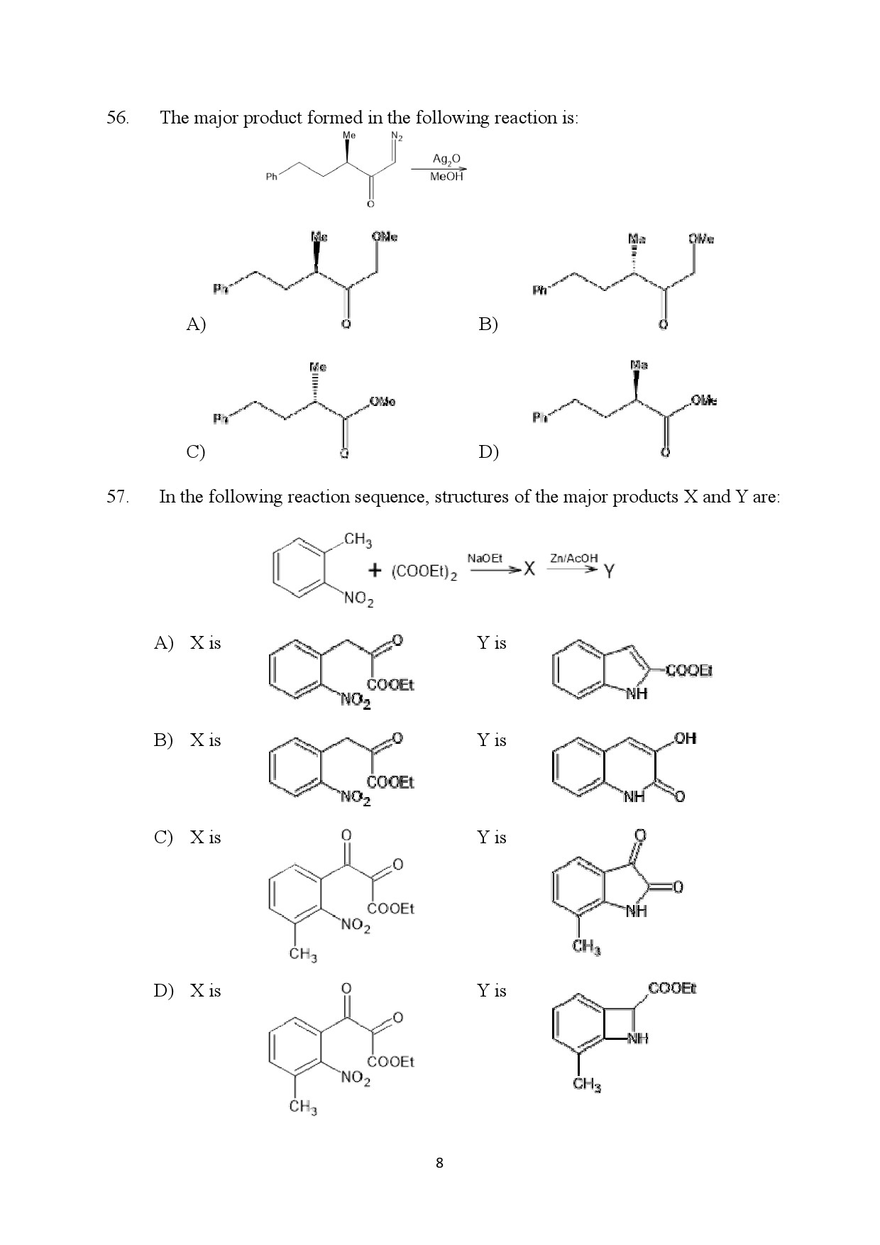 Kerala SET Chemistry Exam Question Paper January 2024 8