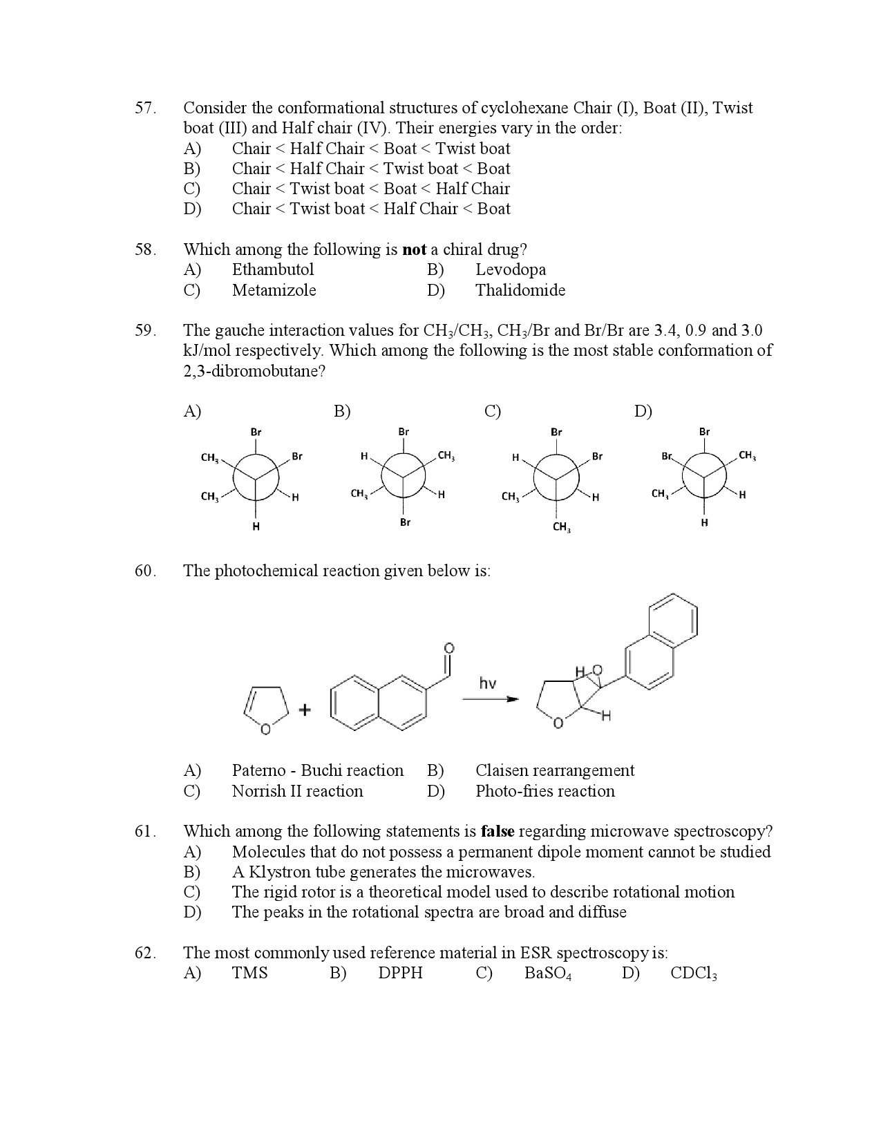 Kerala SET Chemistry Exam Question Paper July 2023 10