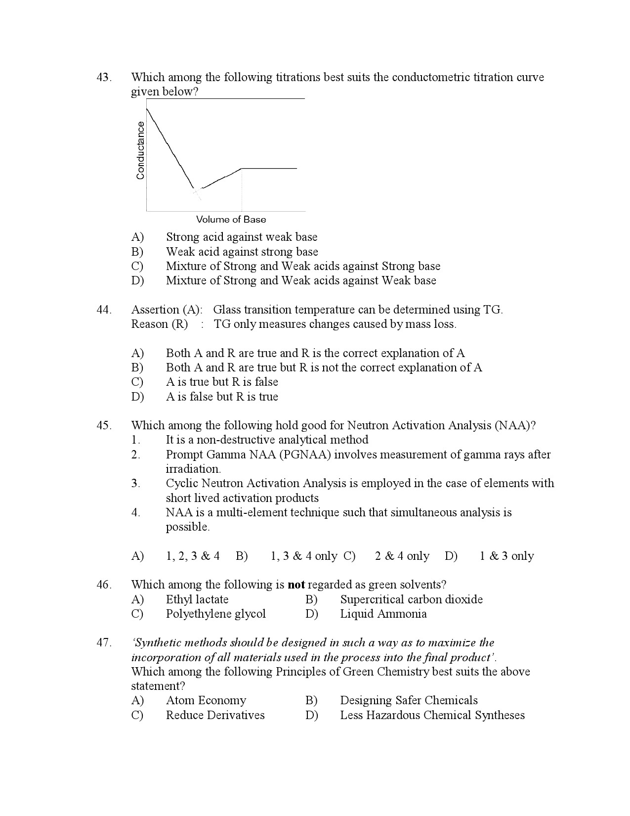 Kerala SET Chemistry Exam Question Paper July 2023 7
