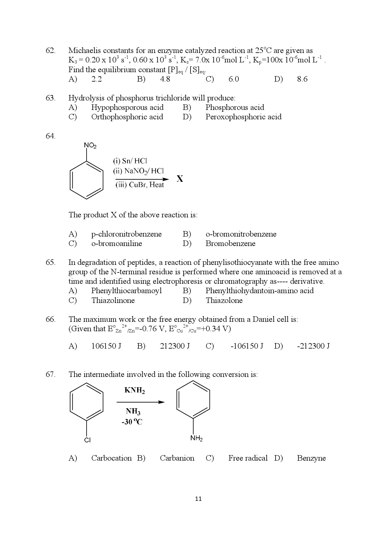 Kerala SET Chemistry Exam Question Paper July 2024 11