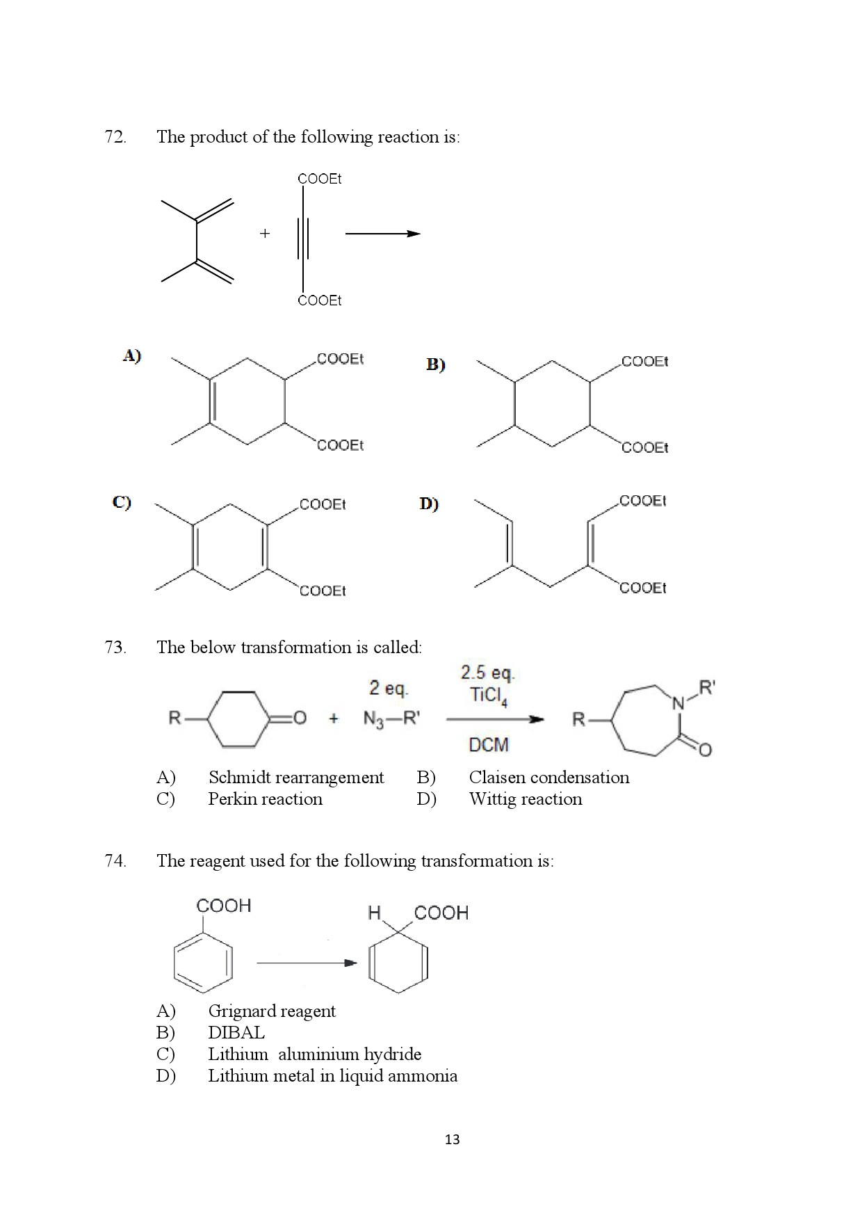 Kerala SET Chemistry Exam Question Paper July 2024 13