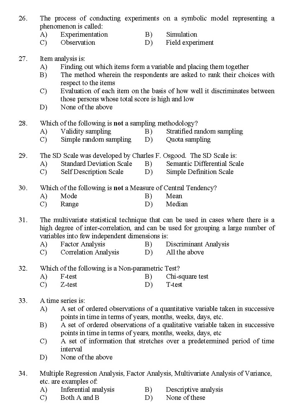 Kerala SET Commerce Exam 2011 Question Code 91105 4