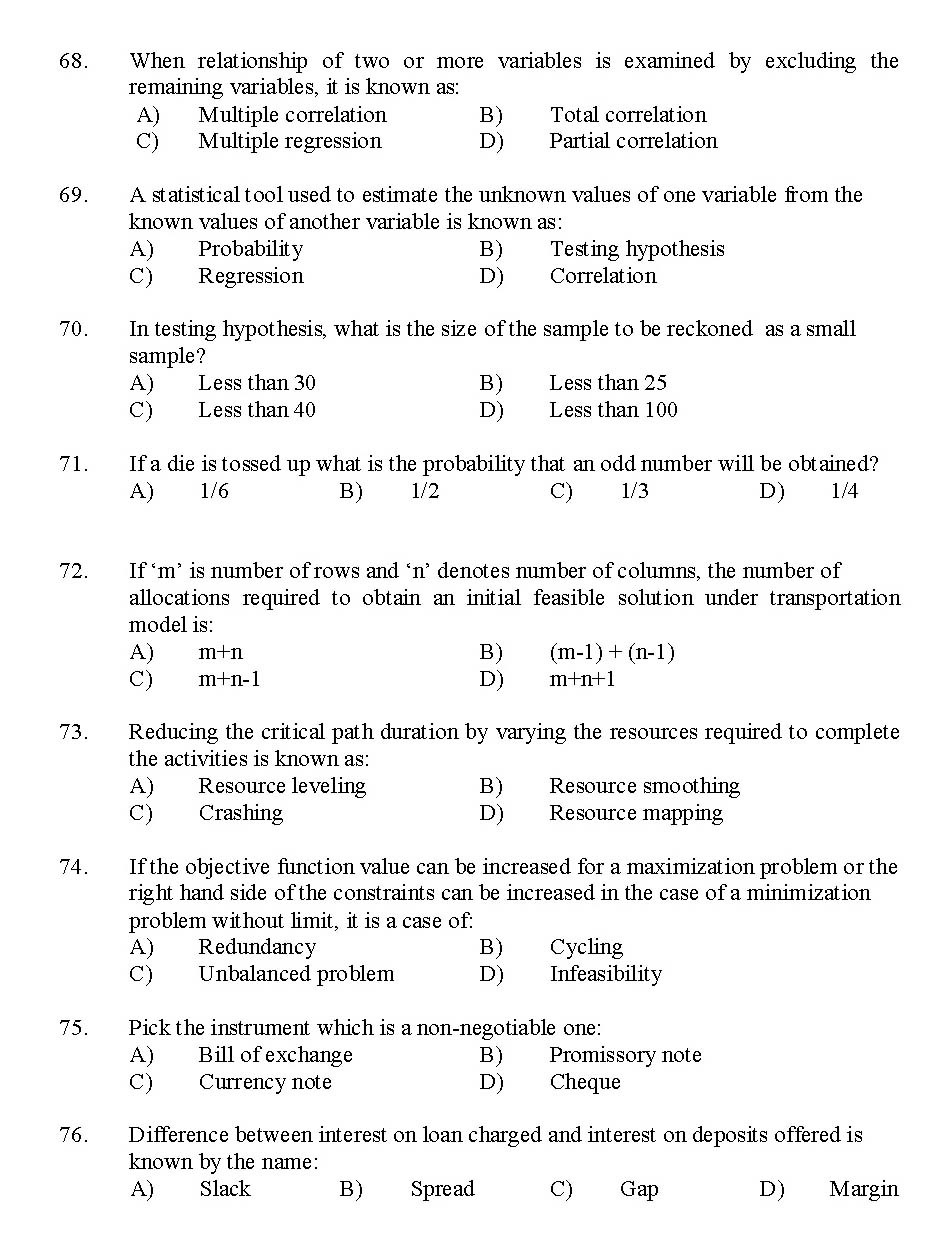 Kerala SET Commerce Exam 2012 Question Code 12905 9