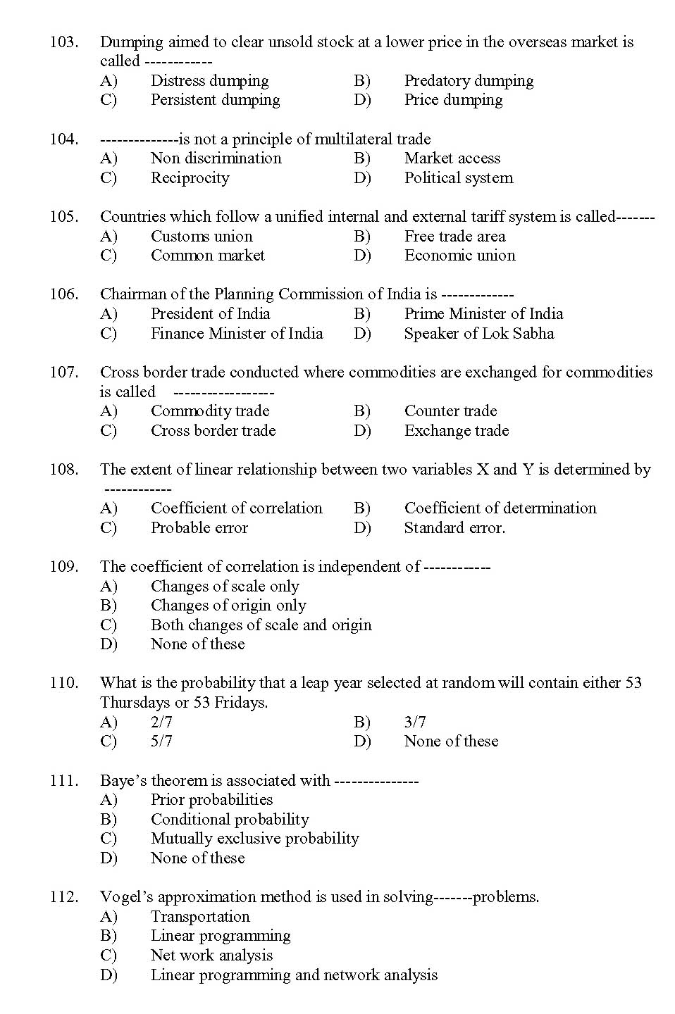Kerala SET Commerce Exam 2013 Question Code 13605 14