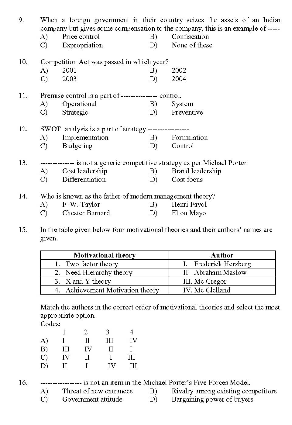 Kerala SET Commerce Exam 2013 Question Code 13605 2